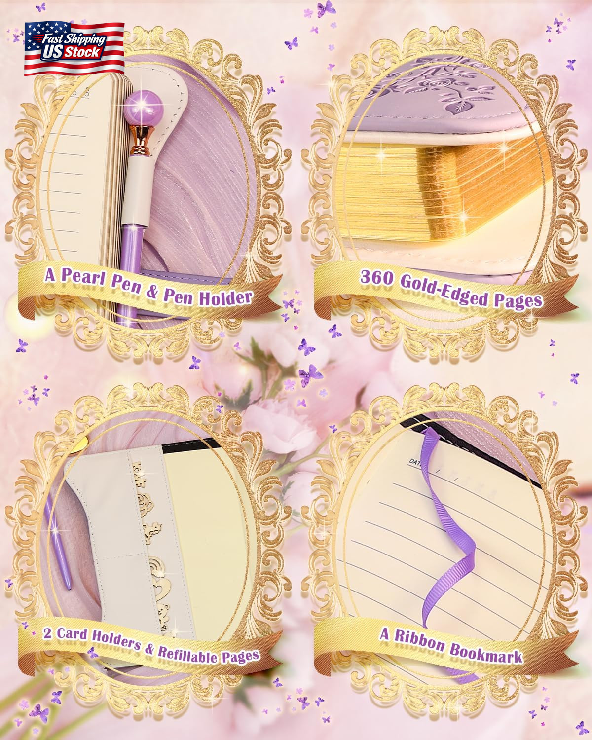 Hi! SCI Diary with Lock and Keys for Girls & Women, 360 Pages Journal with Lock