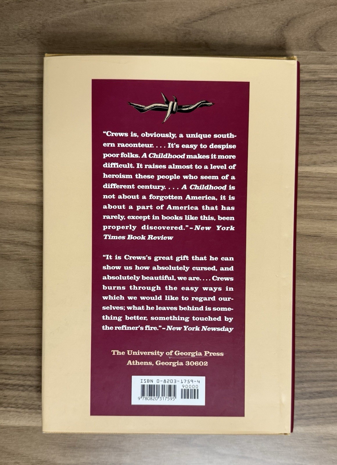 NEW SIGNED Harry Crews A Childhood Biography of a Place Hardcover 1st Print 1995