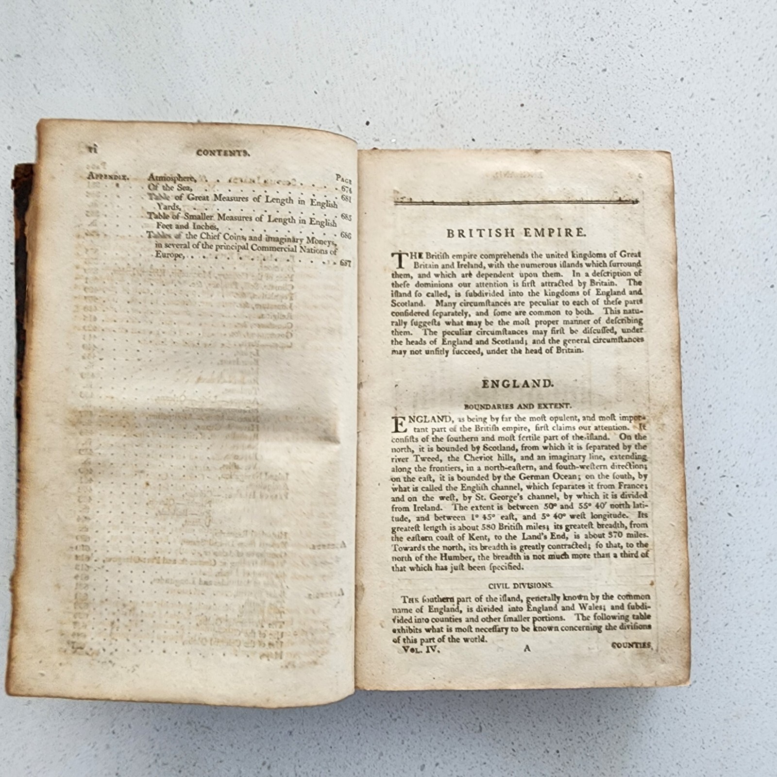 1805 System of Geography Vol IV Glasgow Antique Leather Book with Foldout Maps