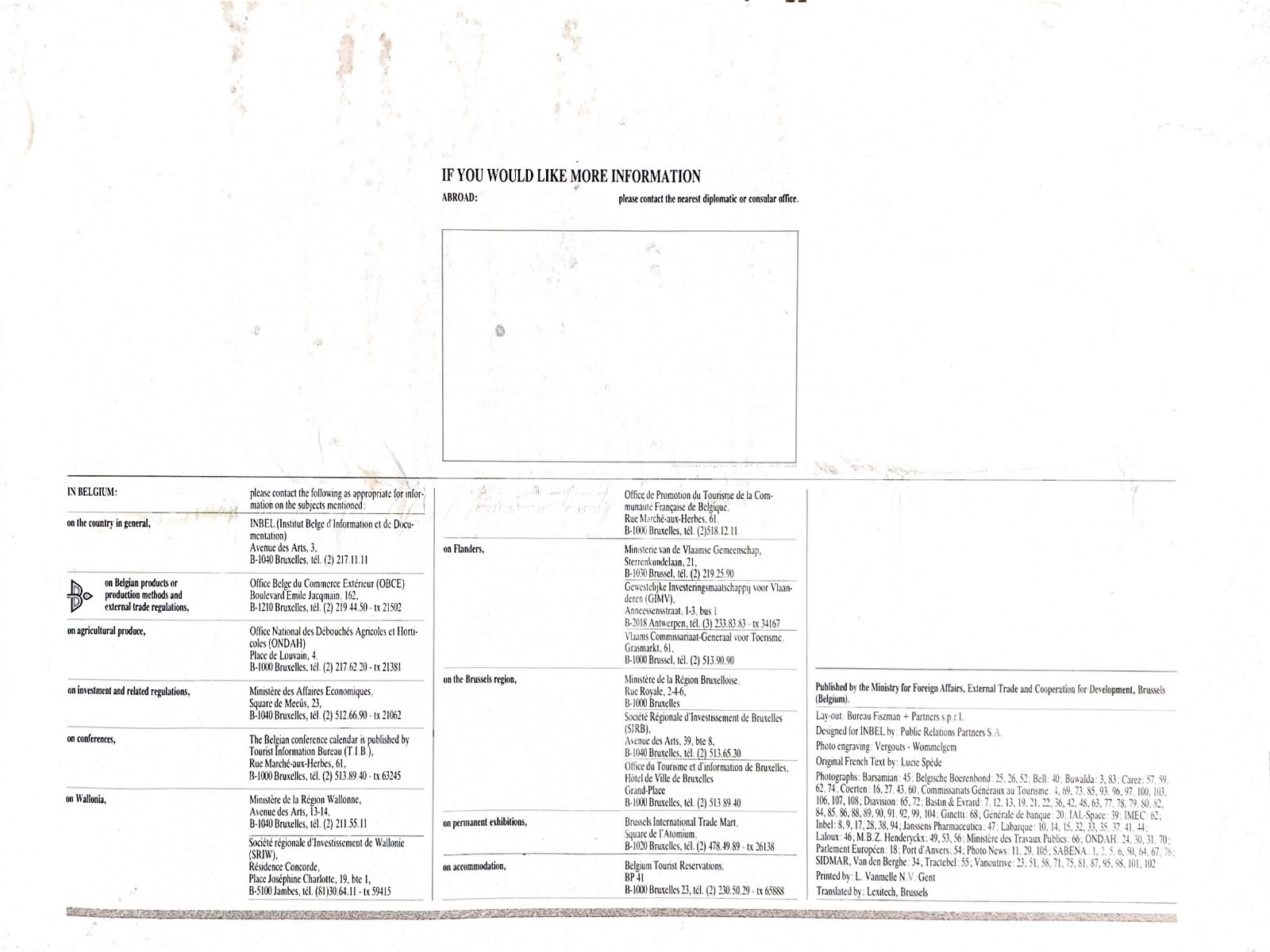 Belgium 24 Pages Information Brochure by Ministry of Foreign Affairs 1987