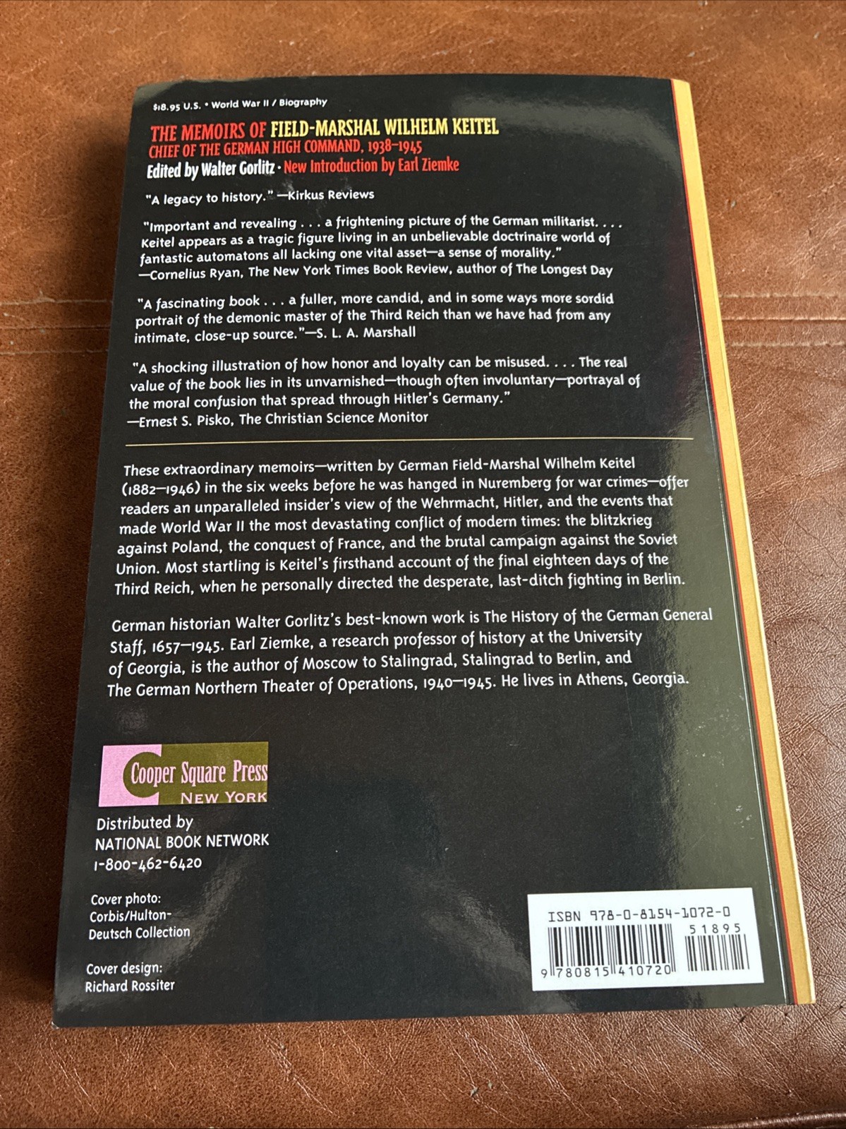 The Memoirs of Field-Marshal Wilhelm Keitel – 9780815410720