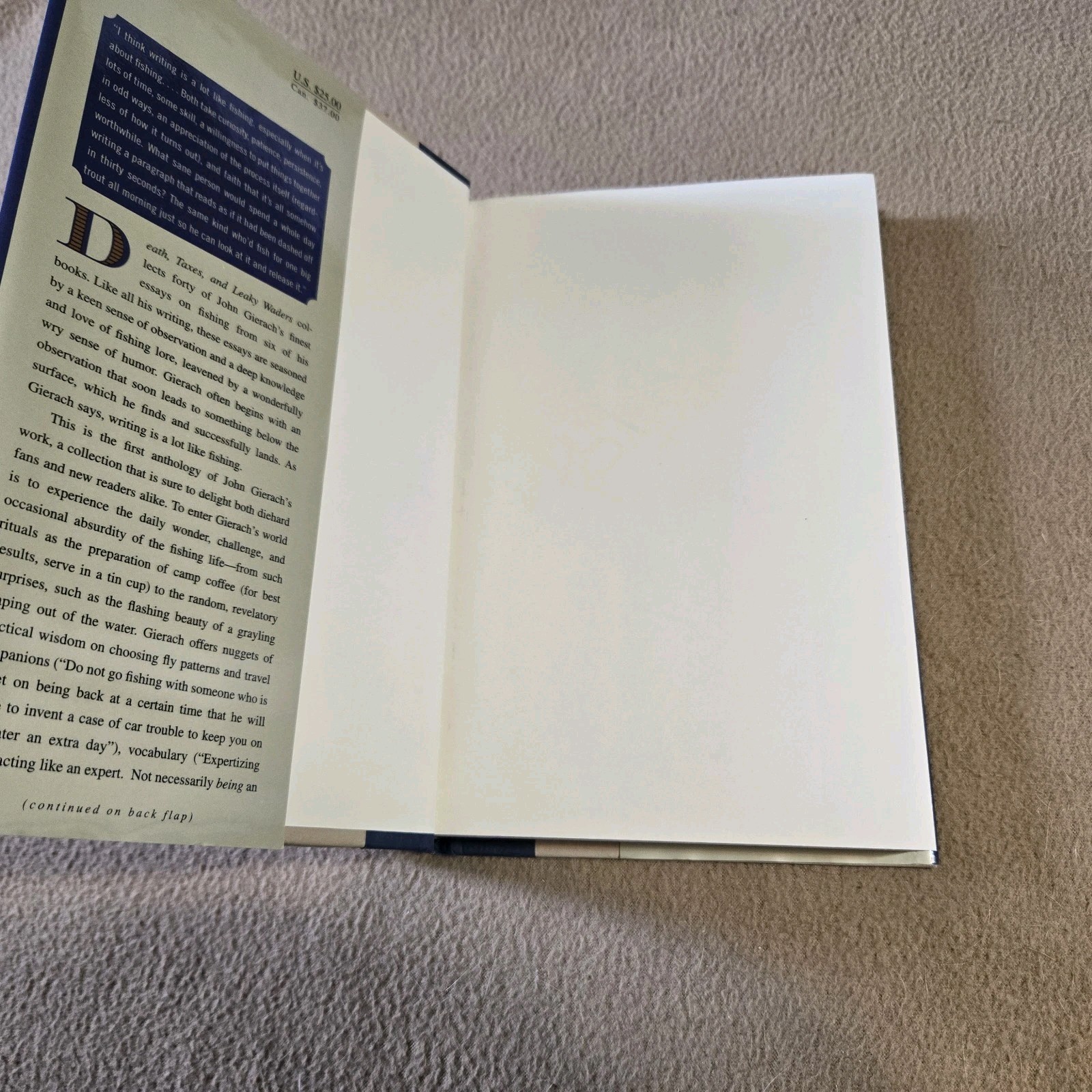 Death Taxes and Leaky Waders, John Gierach, SIGNED, 1st Edition/1st, 2000, HC/DJ