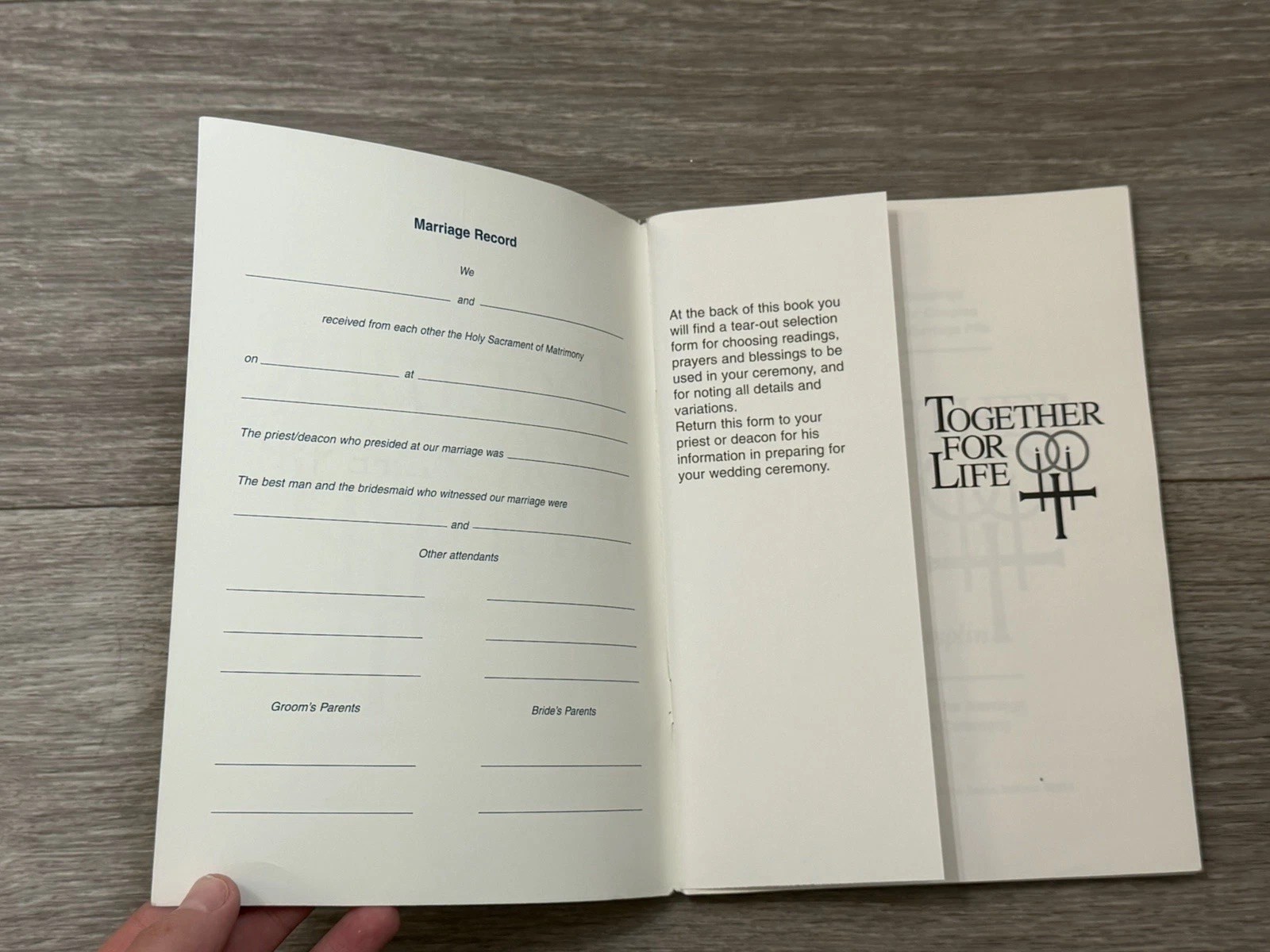 VINTAGE Together For Life Catholic Book – WRITING IN BOOK – 1997 Ave Maria Press