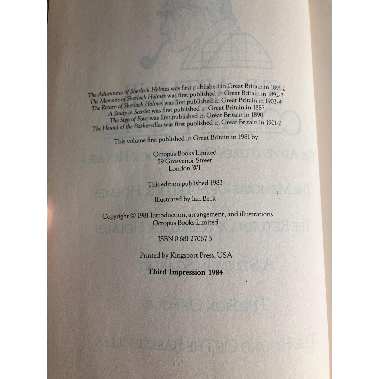 1984 The Works of Sir Arthur Conan Doyle Complete & Unabridged Sherlock Holmes