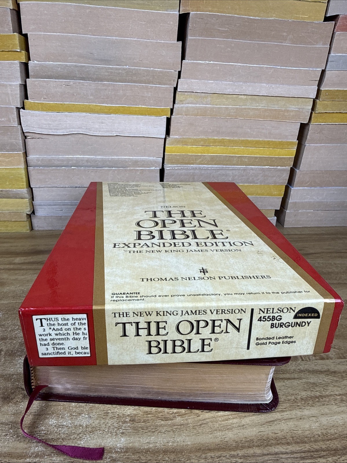 The OPEN BIBLE Expanded Ed NKJV – Brown Leather Nelson 1983 455BG W/ BOX