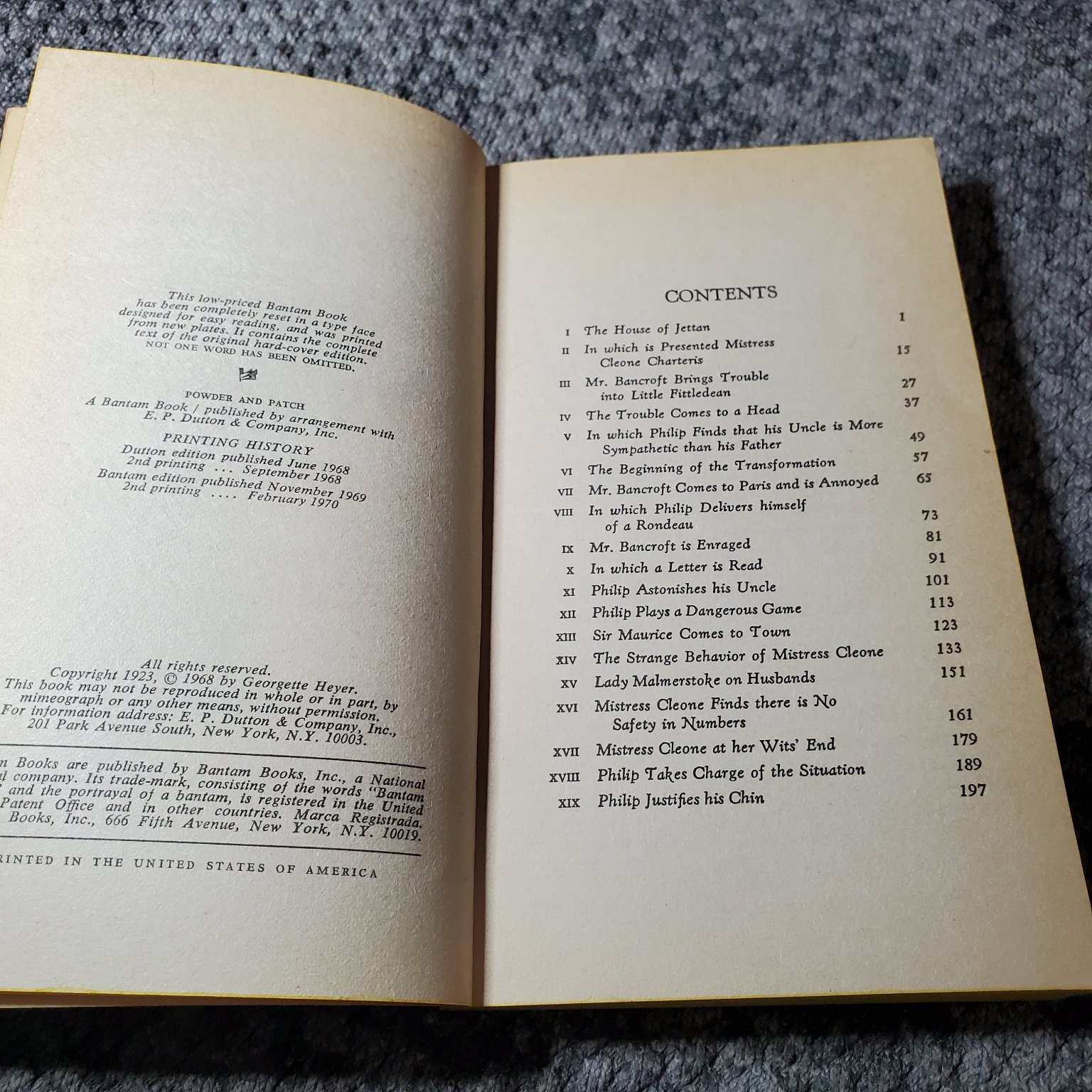 Powder & Patch Georgette Heyer 1970 Regency Romance Bantam Books