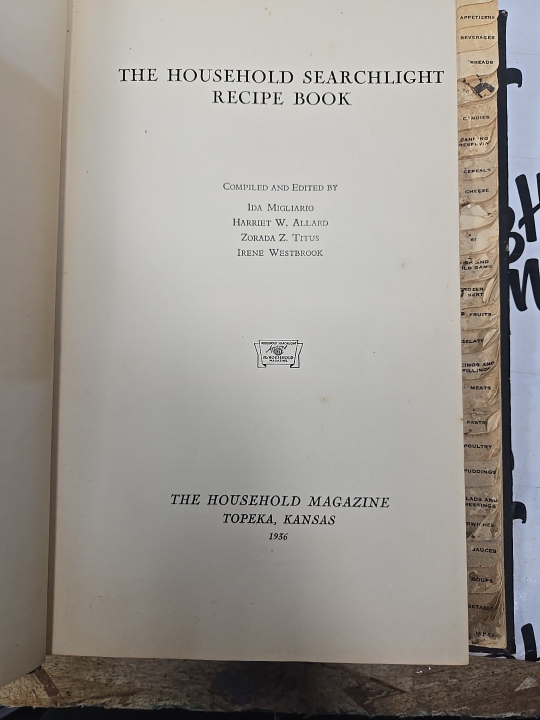 Vintage The Household Searchlight Recipe Book 1936 8th Printing