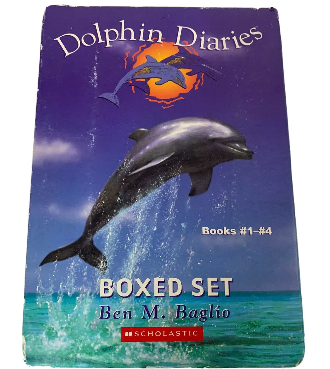 Dolphin Diaries Scholastic Series Book Lot 1-4 Ben M. Baglio Boxed Book Set