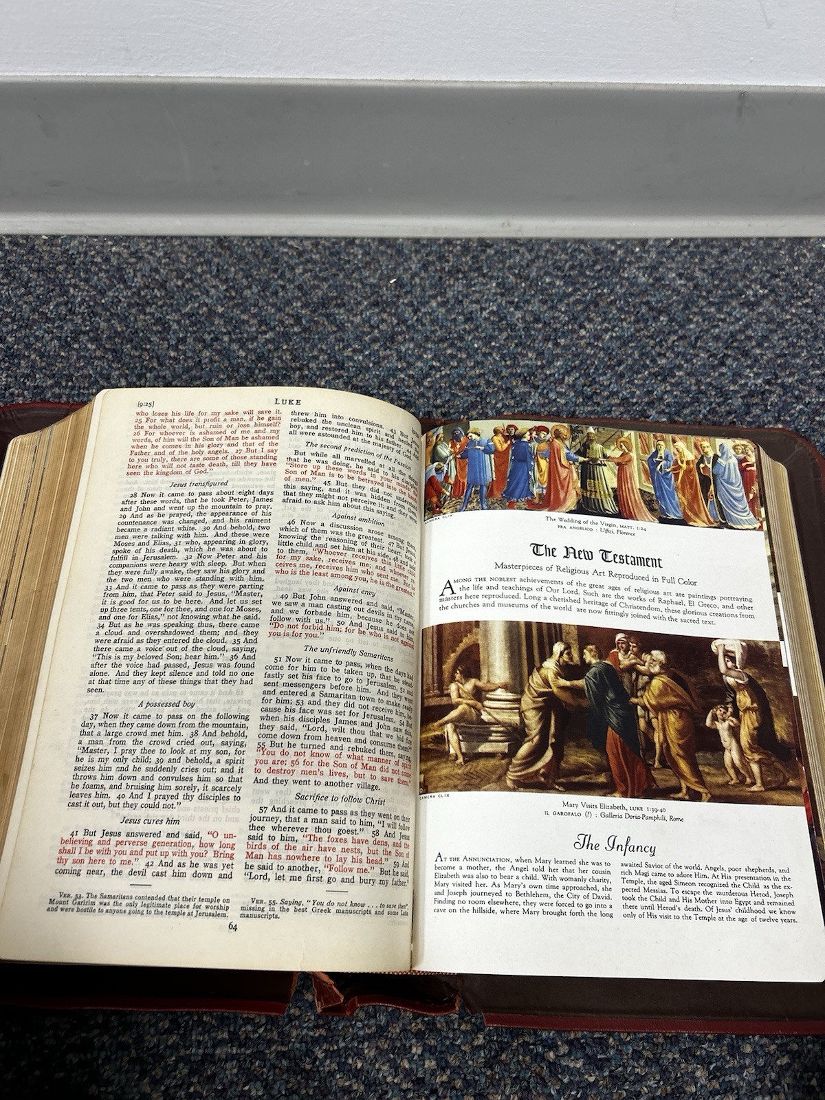 Catholic Home Edition HOLY BIBLE 1950 Red Letter Illustrated John P. O’Connell