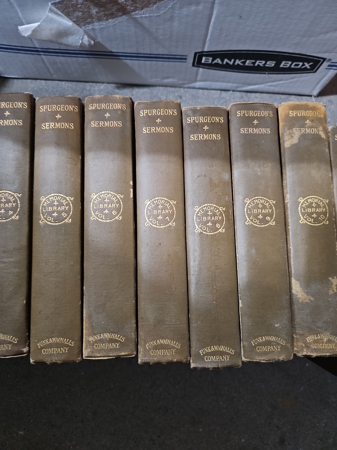 RARE Antique Spurgeon’s Sermons 20 Book Complete LOT Memorial Library
