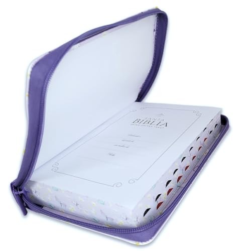 Biblia para Mujer con Cierre Letra Grande 12 puntos RV1960 Lila con indice
