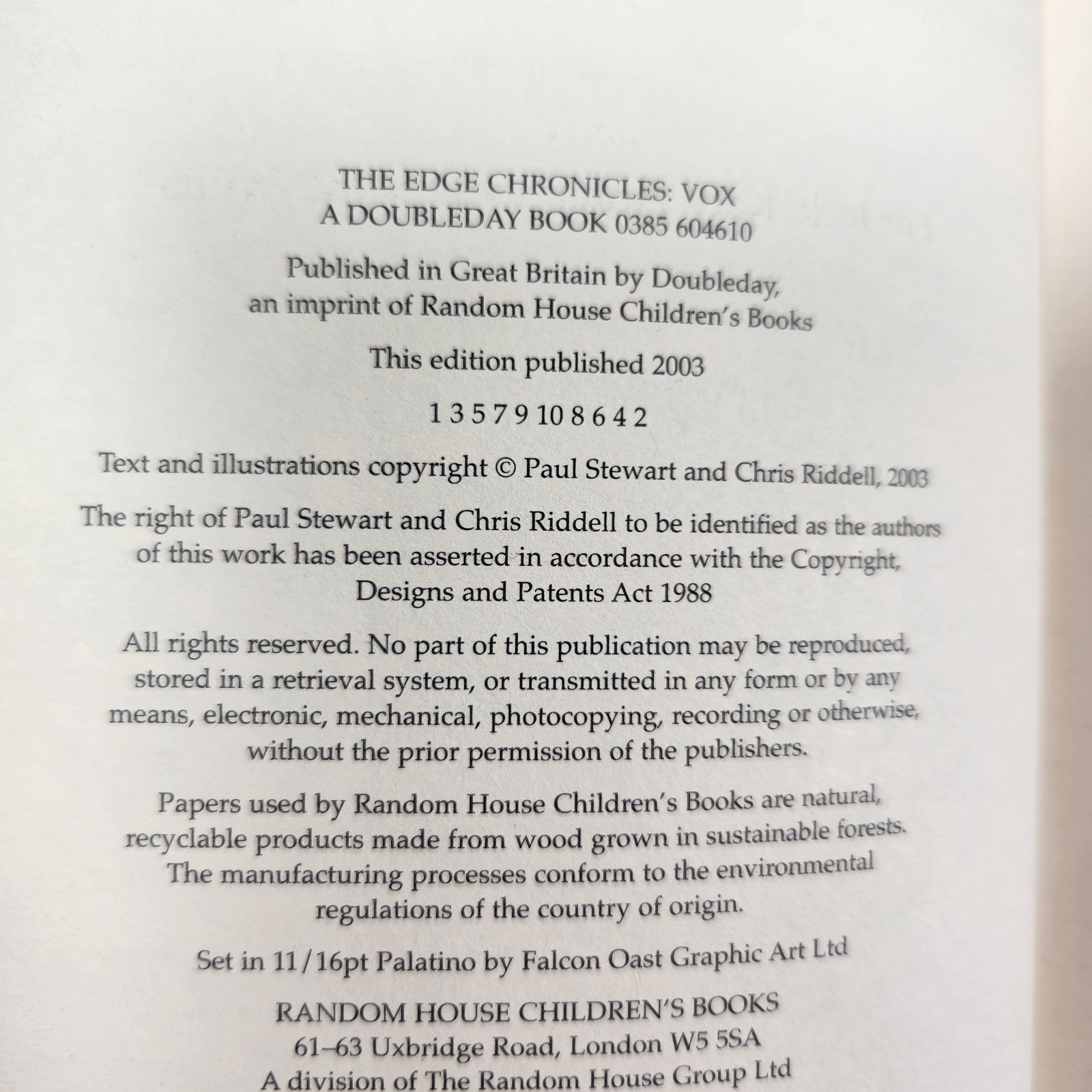 DUAL SIGNED Vox Paul Stewart Chris Riddell UK 1st Ed Sky Pirates Fantasy HC