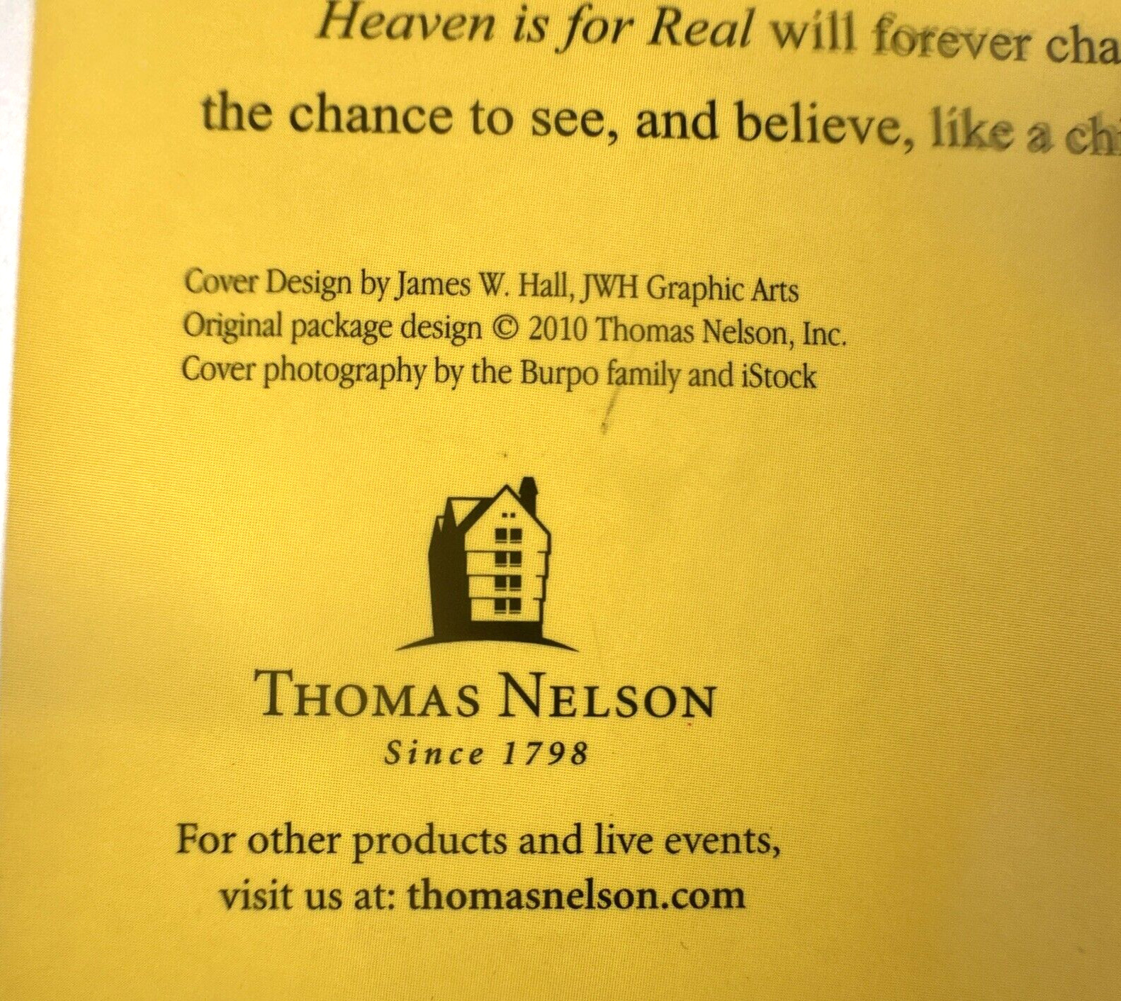 Heaven is for Real, Todd Burpo/Lynn Vincent, Paperback, 2010, used (BB1)