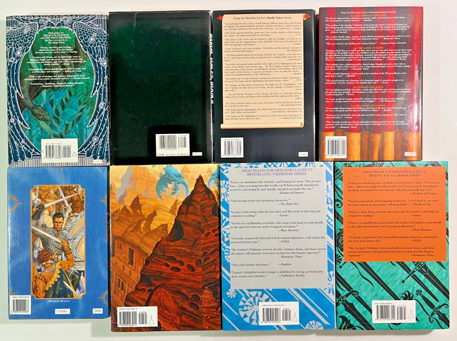 Mercedes Lackey Hardcover Fantasy Book Lot 8 Bardic Voices Collegium Chronicles