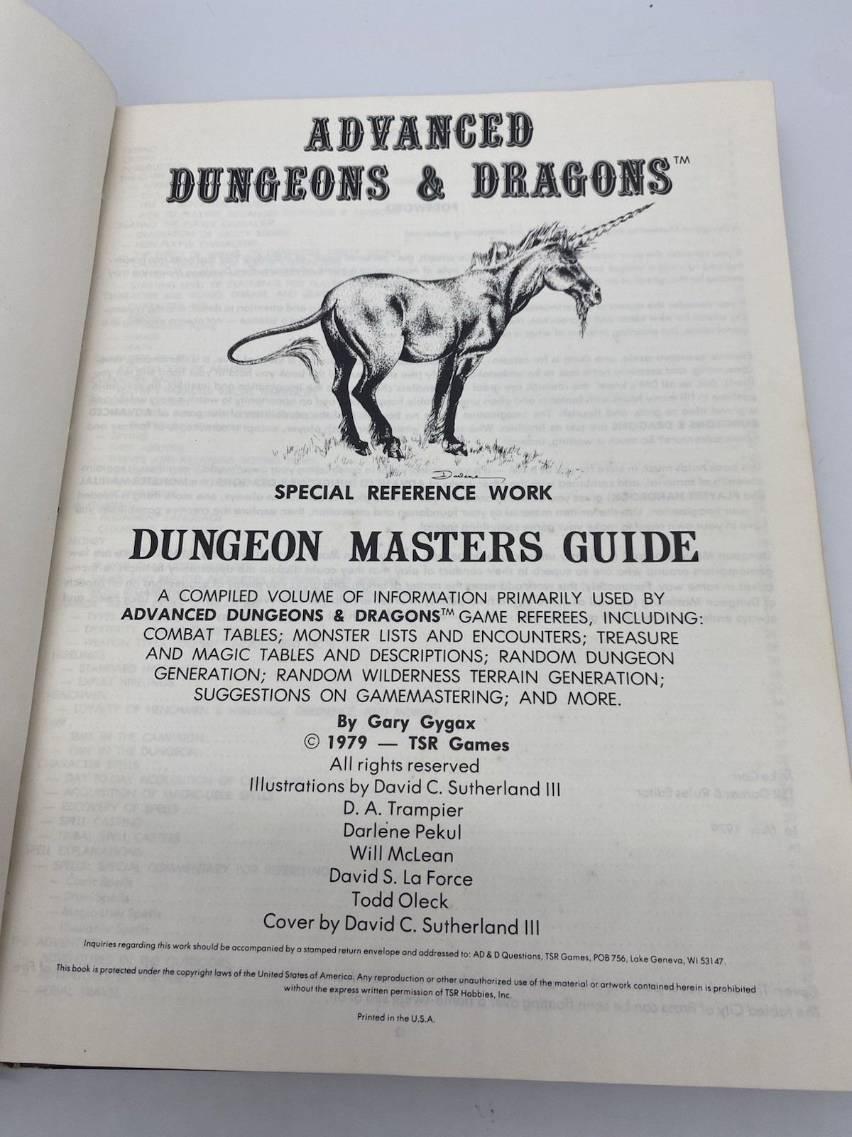 AD&D Dungeon Masters Guide 1st Edition 1979 Revised DM TSR Gary Gygax D&D