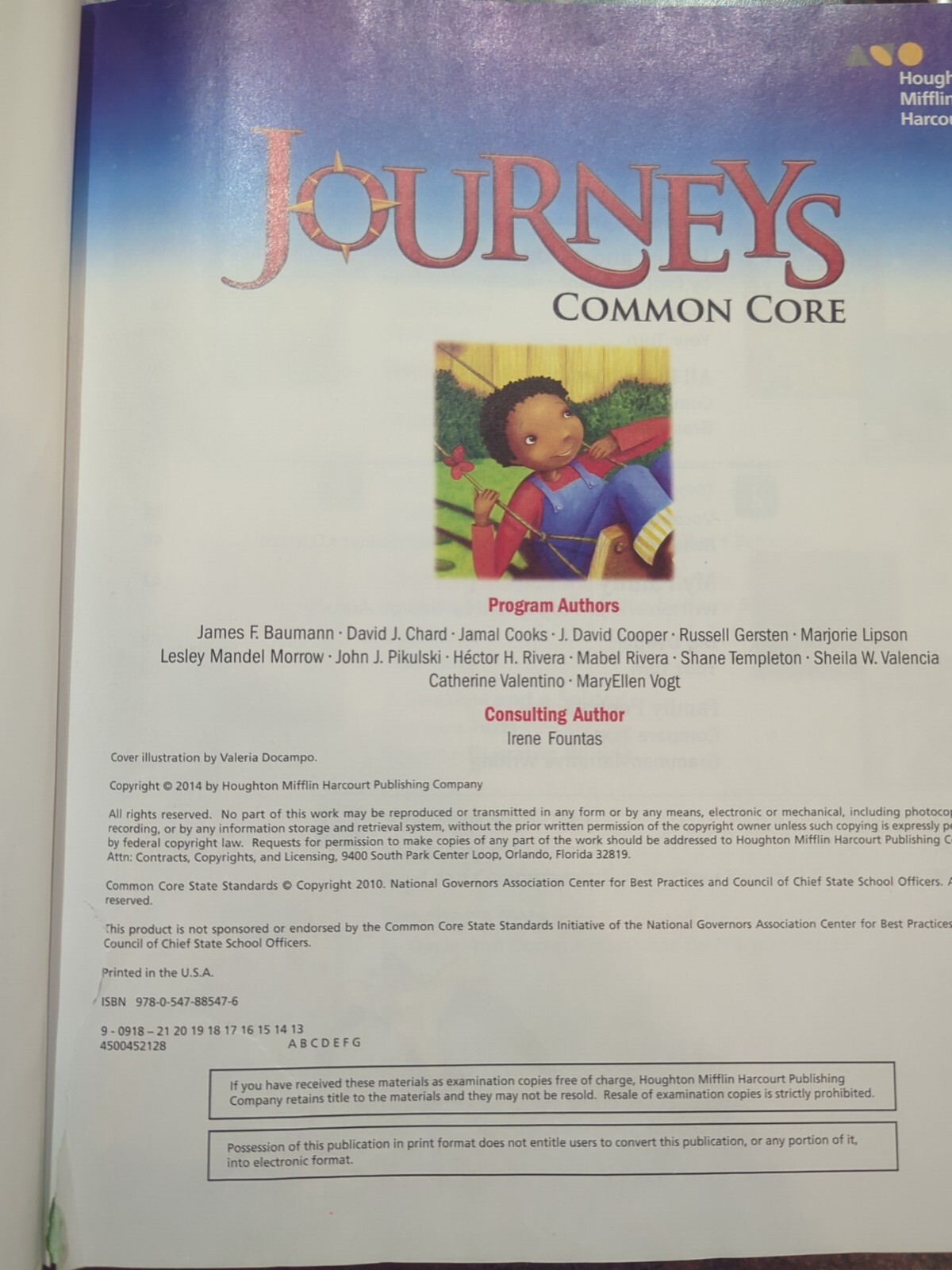 Journeys Ser.: Journeys : Common Core Student Edition Volume 1 Grade 2 2014…