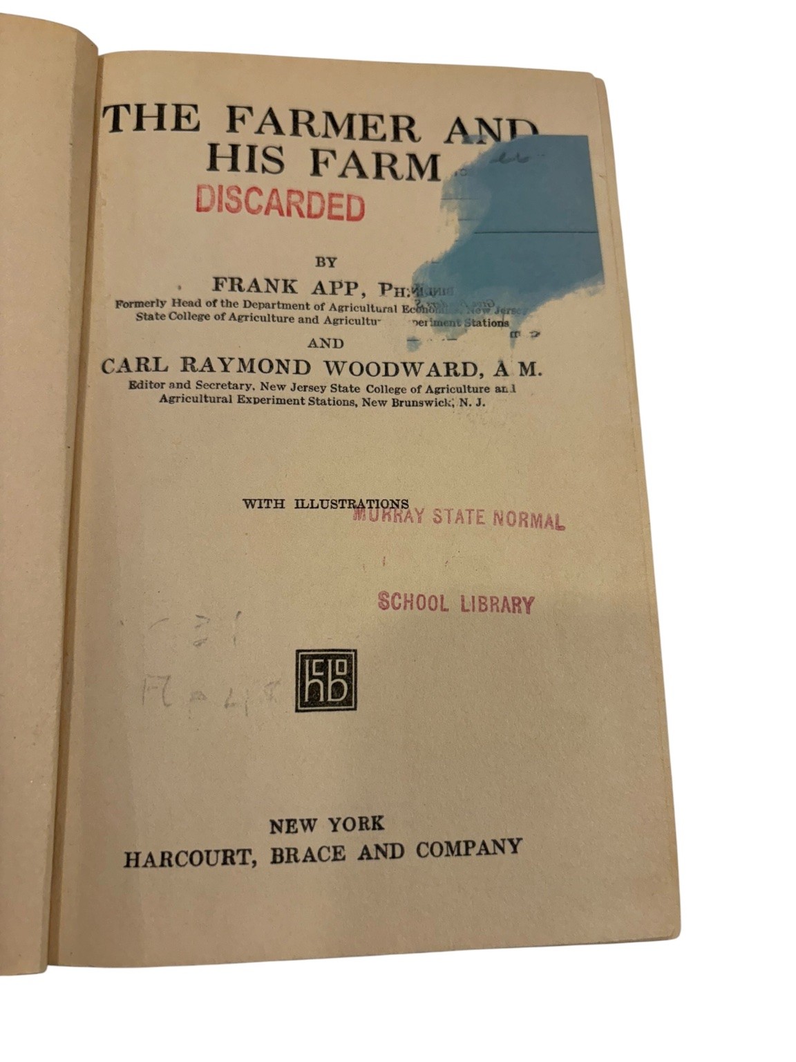 The Farmer and His Farm App Woodward 1924 Illustrated Agriculture Harcourt Brace