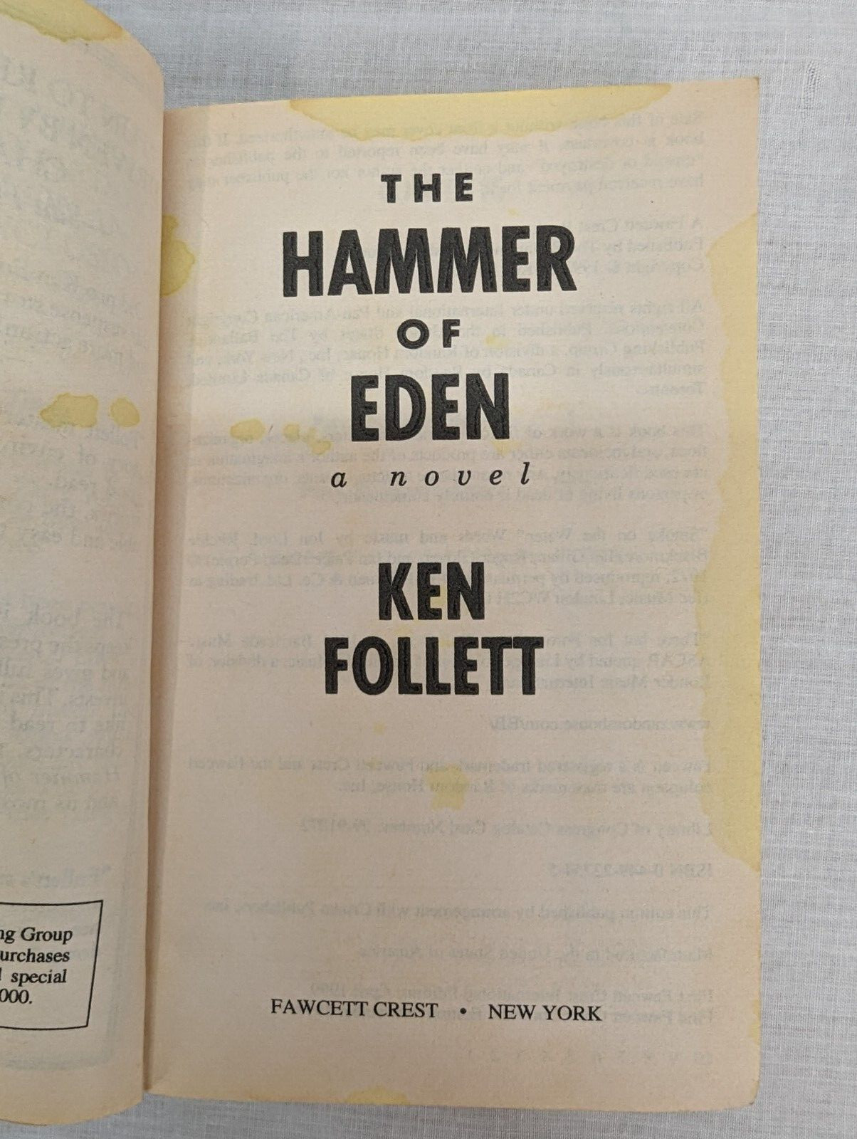 Ken Follet Novels Lot of 3 Triple The Pillars of The Earth & The Hammer of Eden