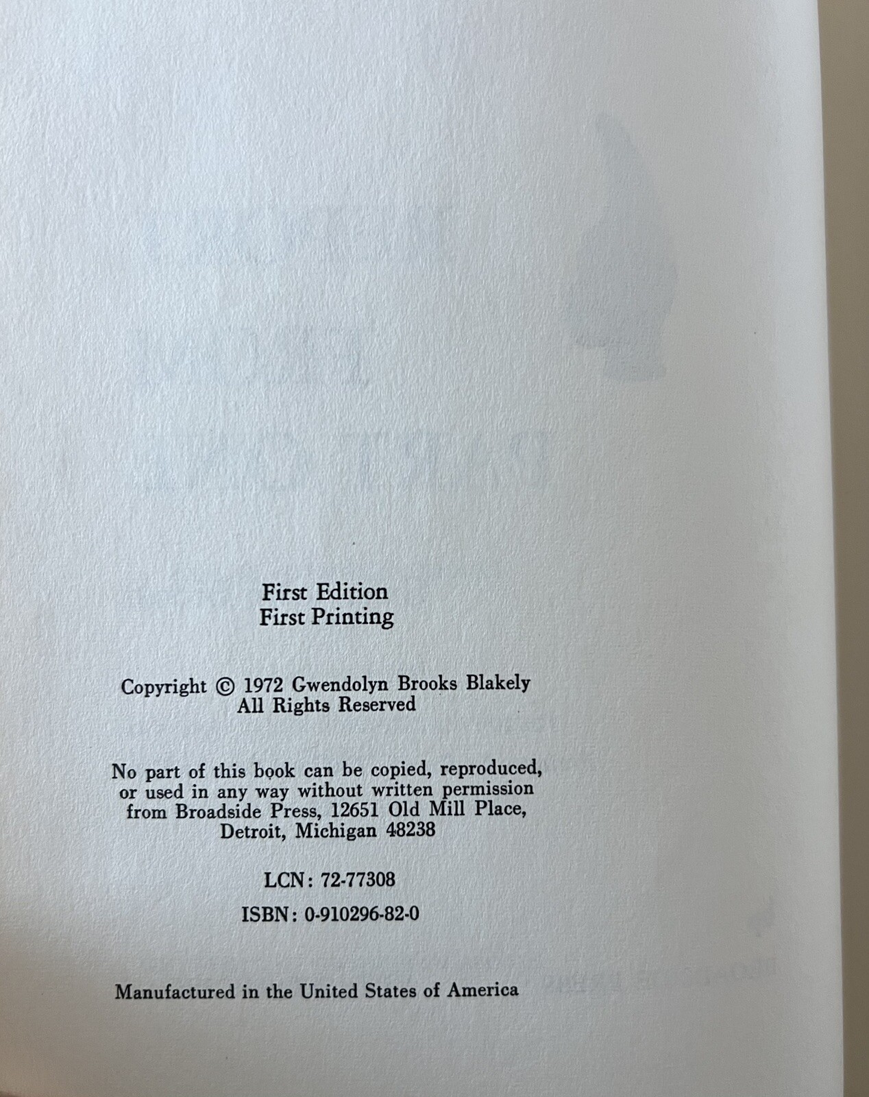 Report From Part One Signed by Gwendolyn Brooks W/Dust Jacket RARE 1st Ed 1st Pr