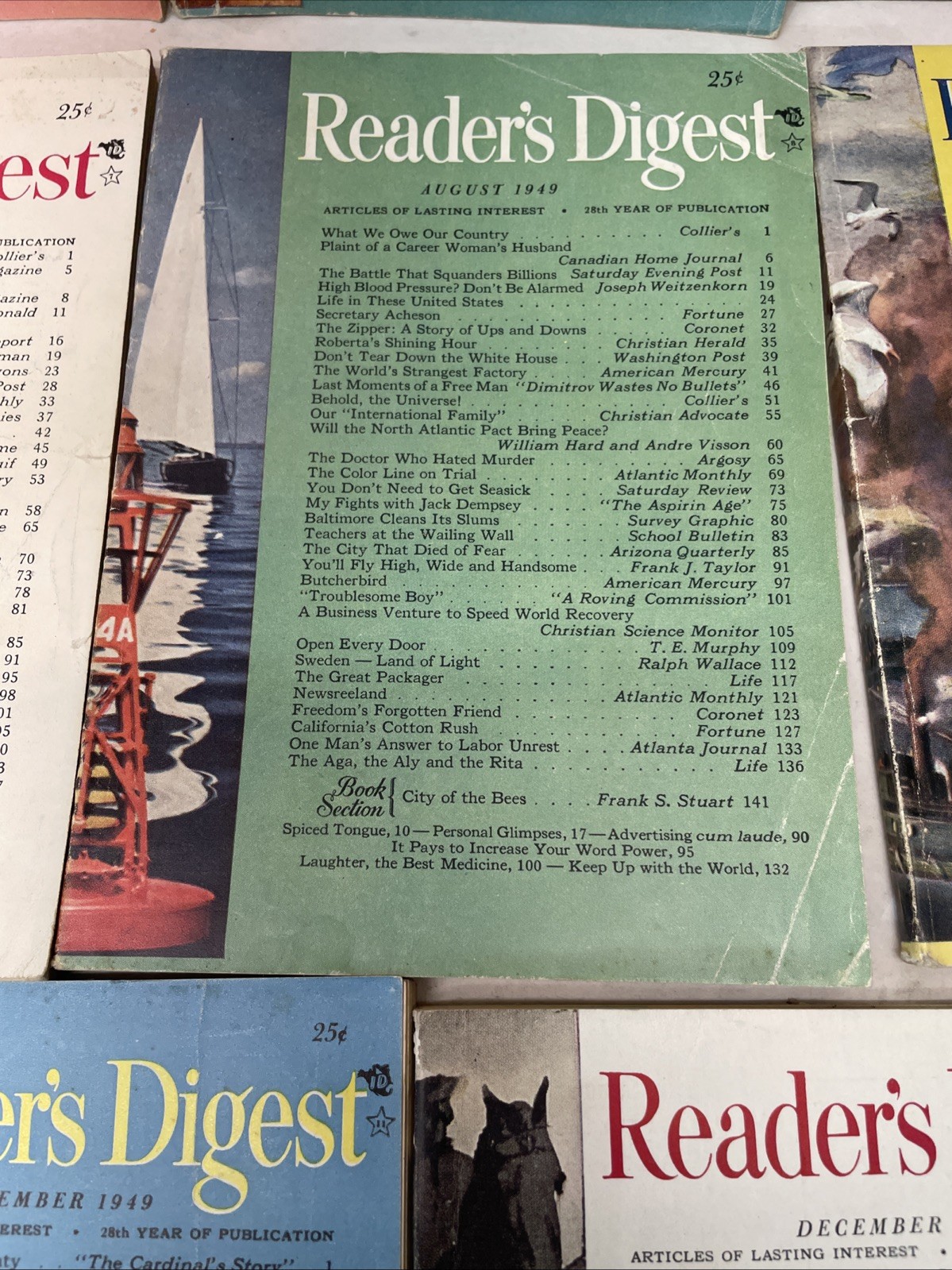 1949 READER’S DIGEST MAGAZINE Lot Of 11. Vintage History Shorts.