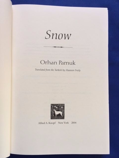 SNOW – FIRST AMERICAN EDITION BY ORHAN PAMUK