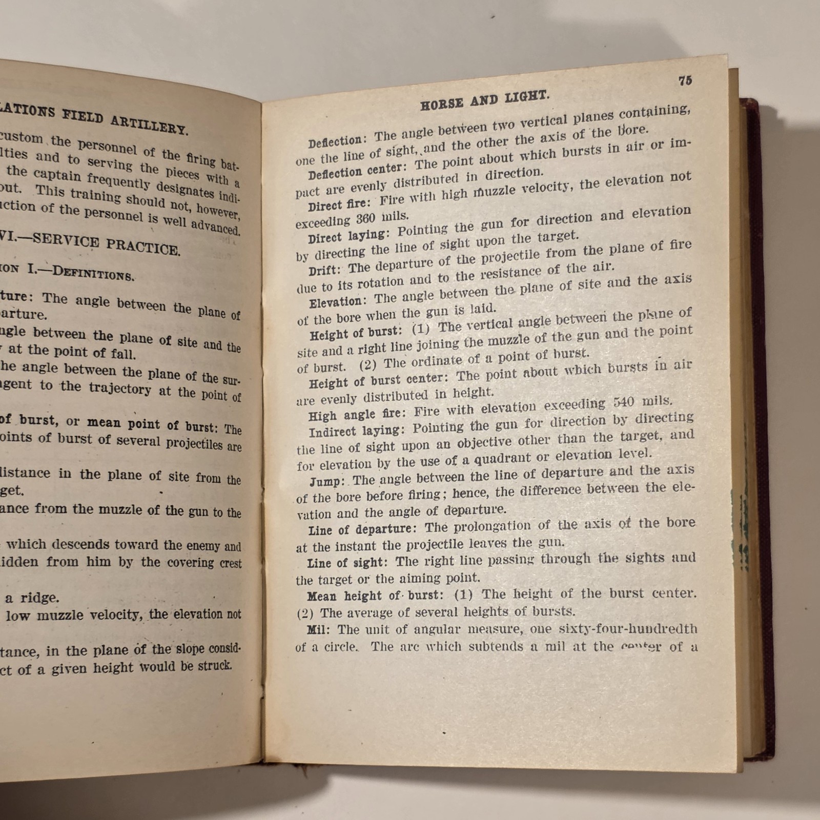 DRILL REGULATIONS FOR FIELD ARTILLERY (HORSE & LIGHT) US ARMY (PROVISIONAL) 1916