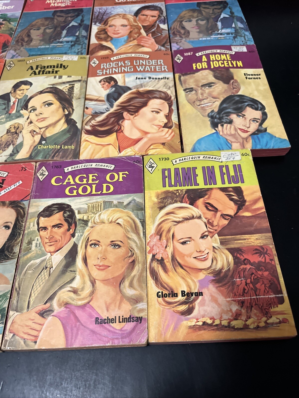 Lot of 14 Vintage Harlequin Romance Books 1970’s Red Page Edges Lot#34