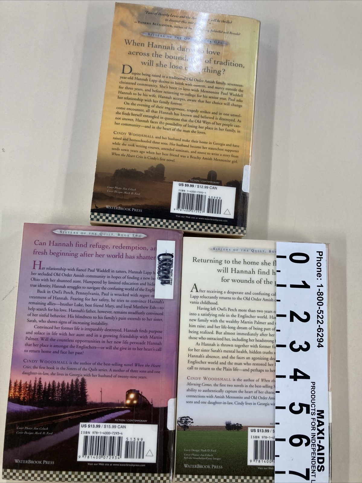 Sisters of the Quilt Books 1, 2 & 3 SC Cindy Woodsmall 2006 Water Brook Ex lib