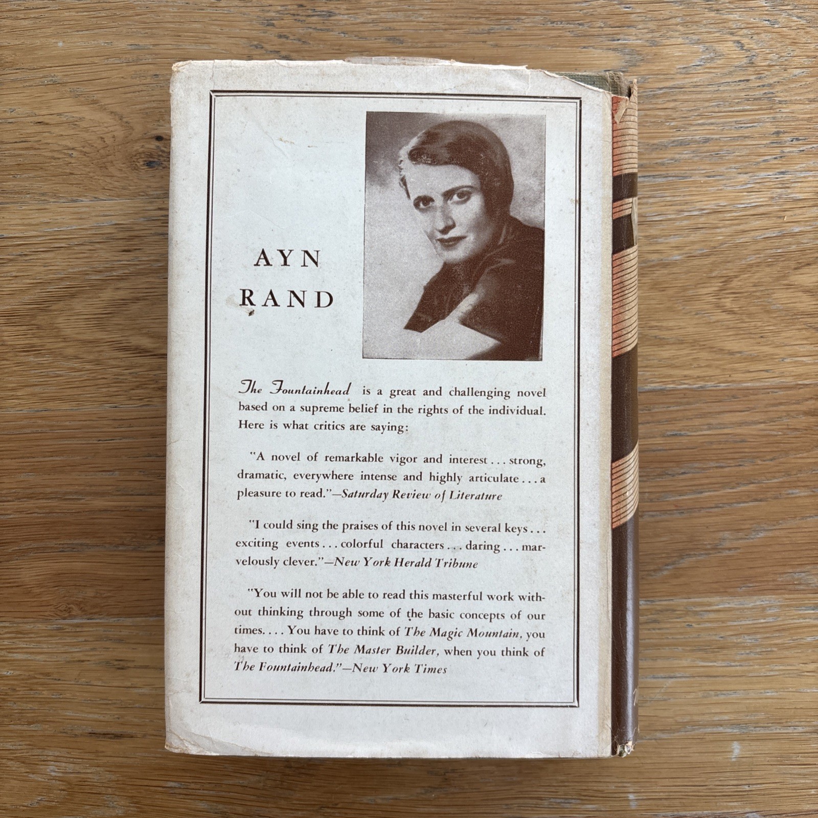 THE FOUNTAINHEAD Ayn Rand Vintage 1943 HC DJ Early Ed. Bobbs Merrill Book Errors