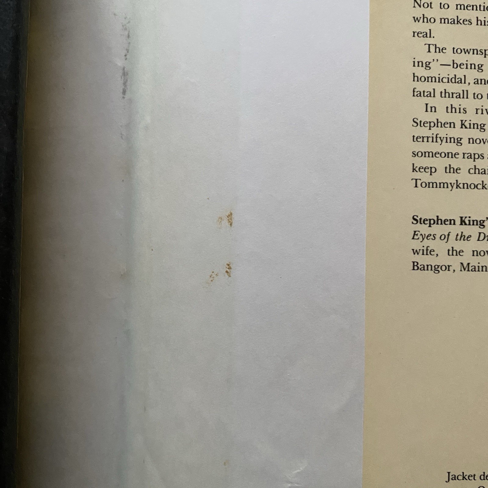 Stephen King The Tommyknockers 1987 Hardcover Dust Jacket