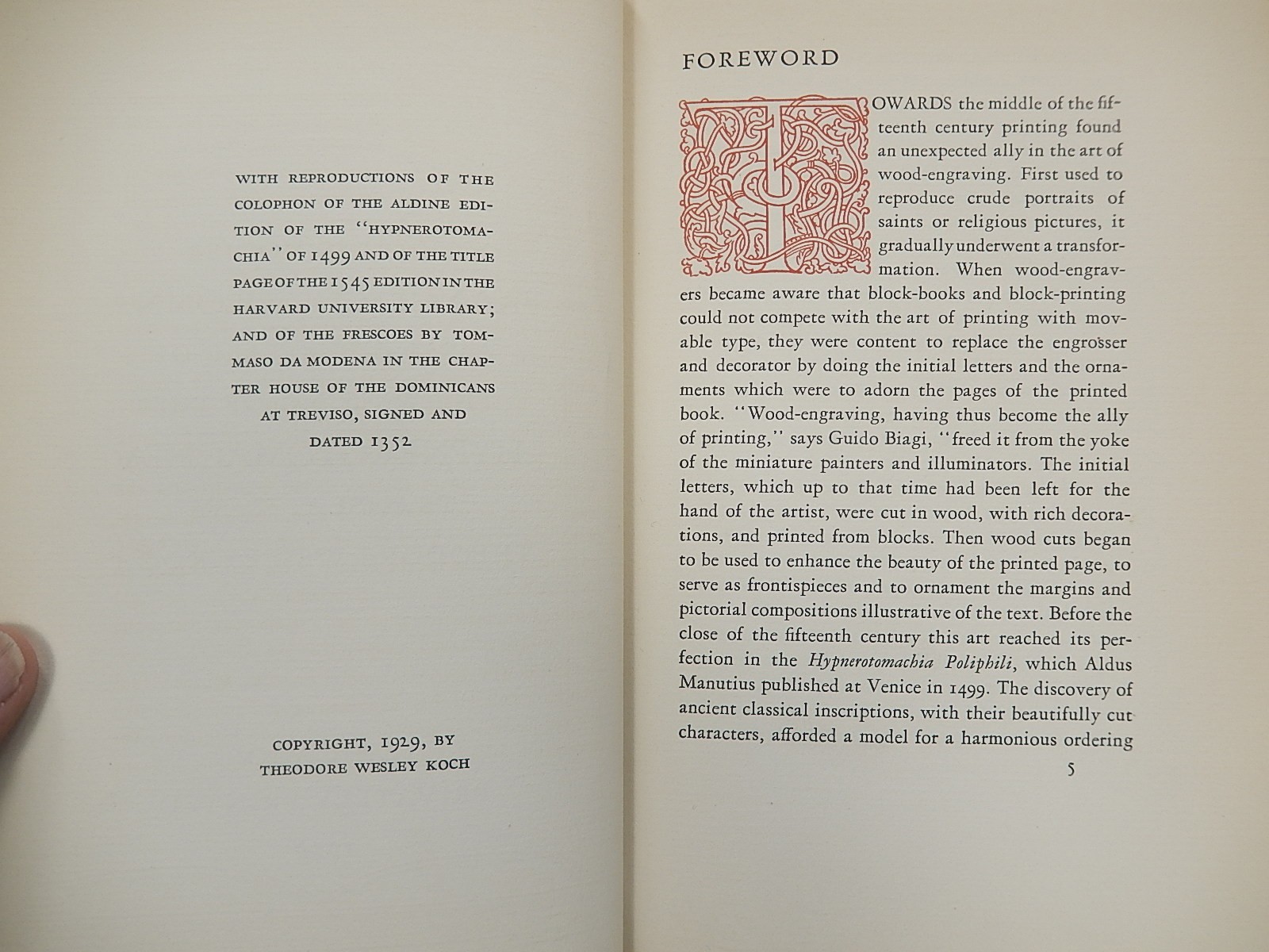Francesco Colonna by Charles Nodier, Thoedore Wesley Koch, 1929, Edition of 400