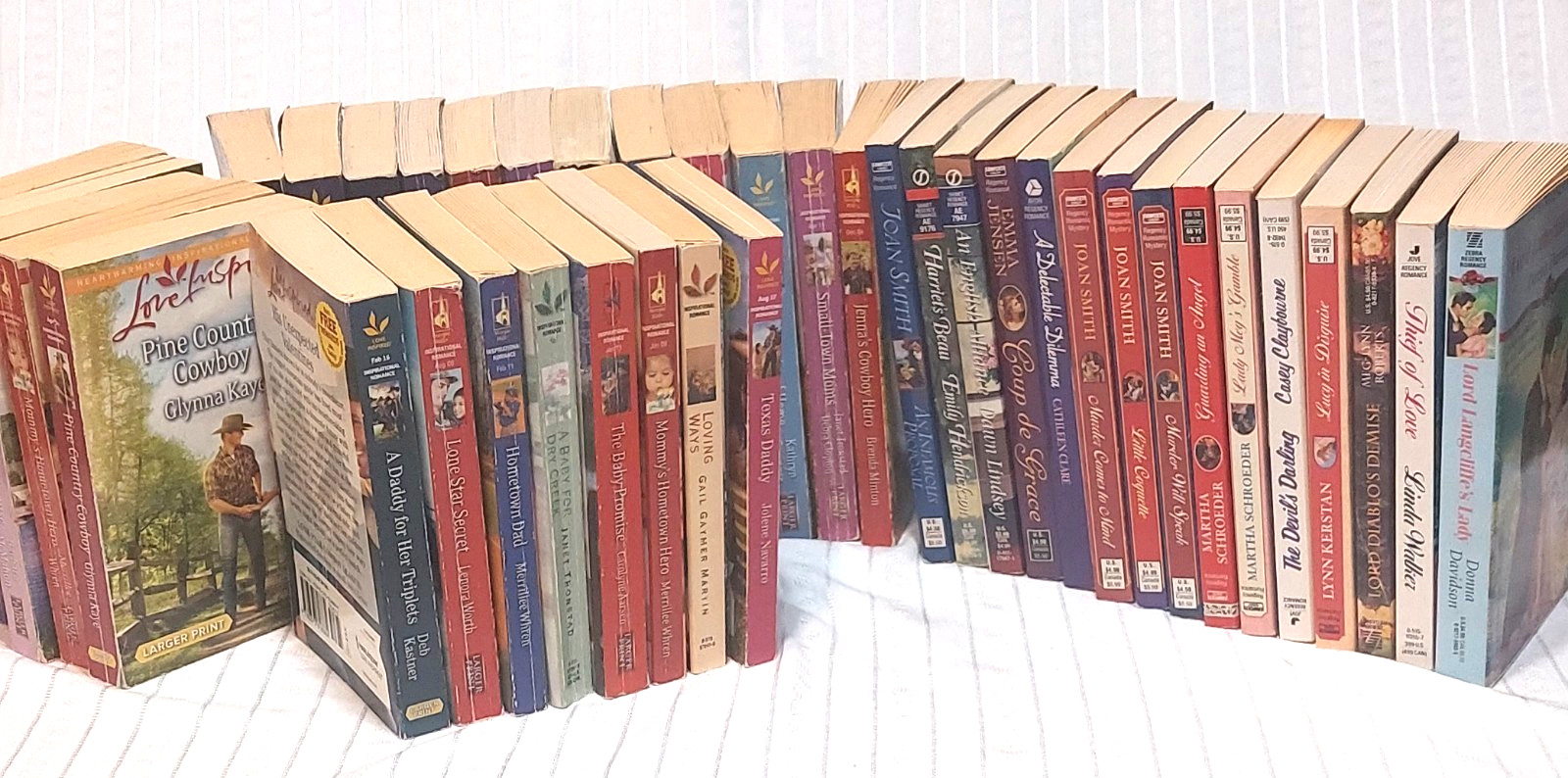 Lot of 40 Romance Paperbacks Regency & Harlequin Love Inspired 1990s & 2000s