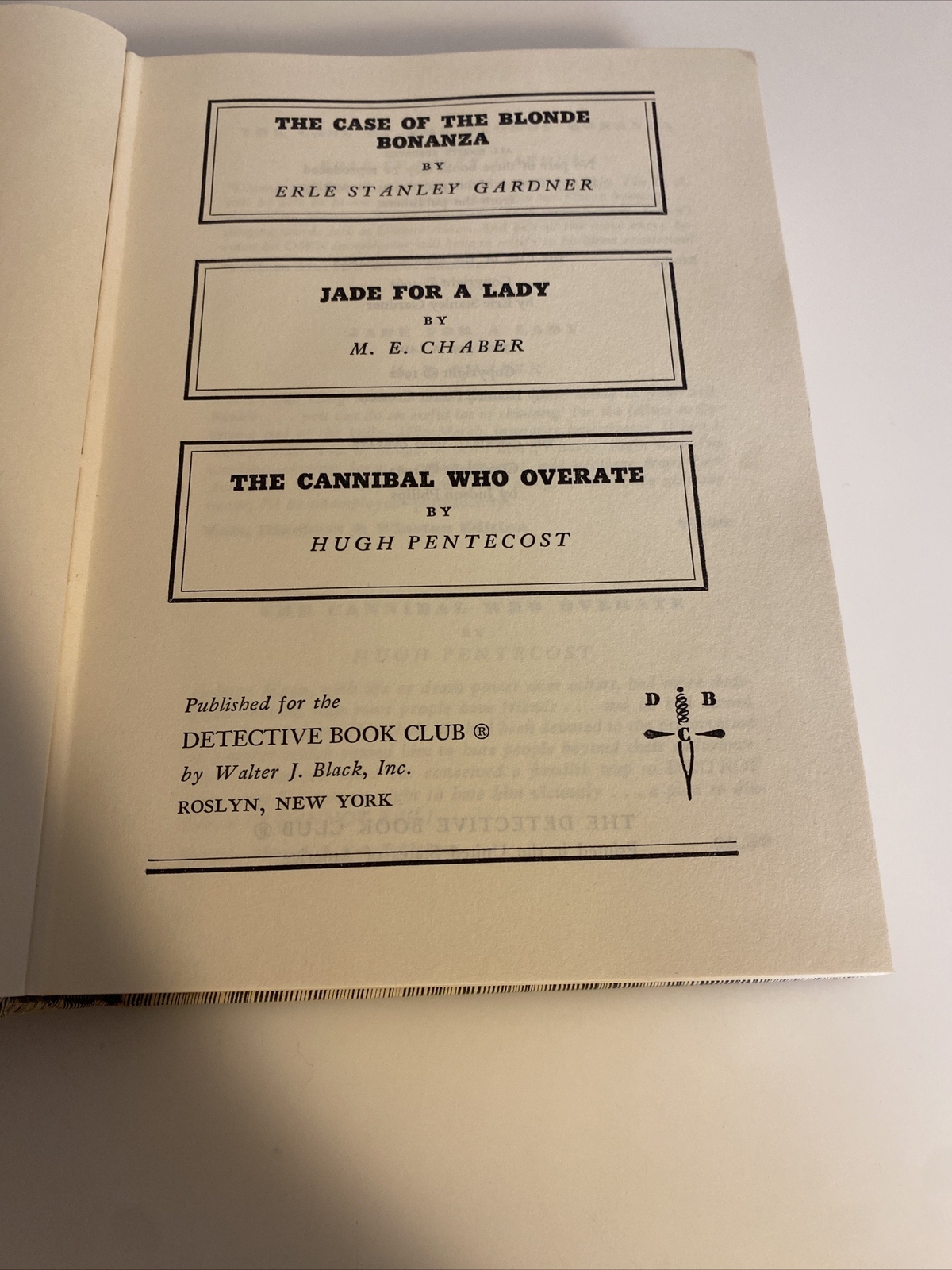 Detective Book Club – Walter J. Black (HC Blonde Bonanza 1962 h29 c
