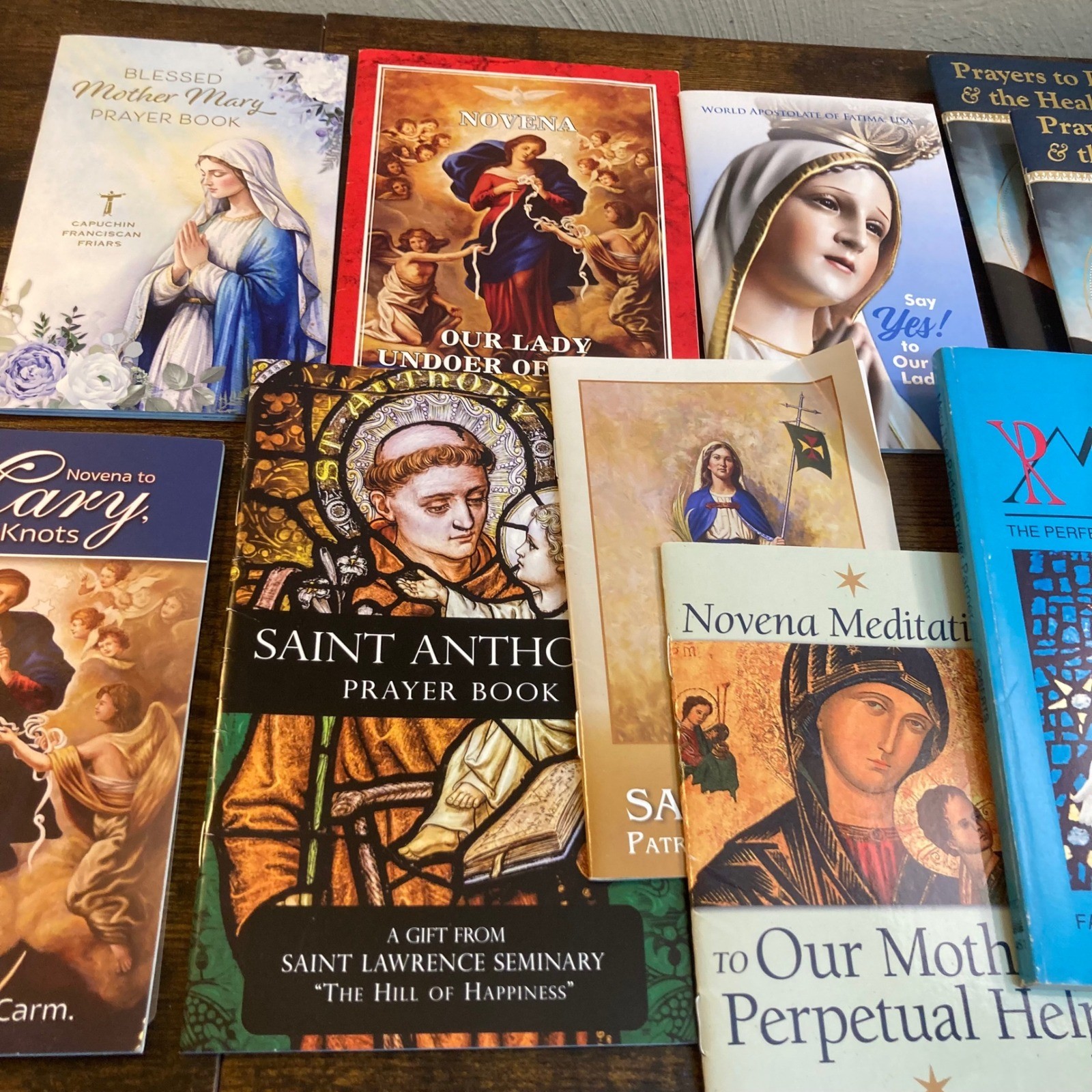Catholic Prayer Book Lot Mary Marian Mother Teresa Padre Pio Saint Anthony 11pc