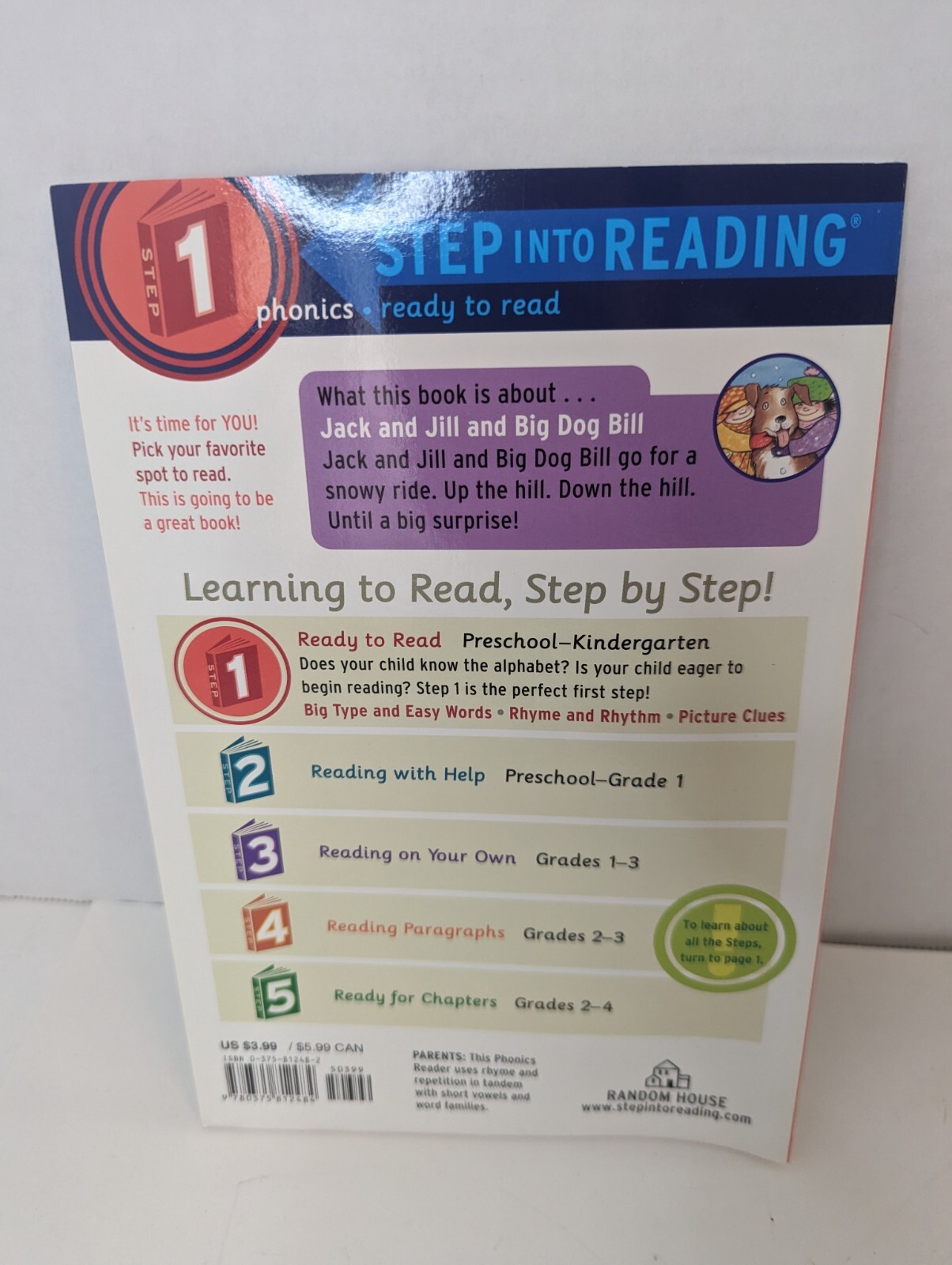 Step into Reading Ser.: Jack and Jill and Big Dog Bill: a Phonics Reader by…
