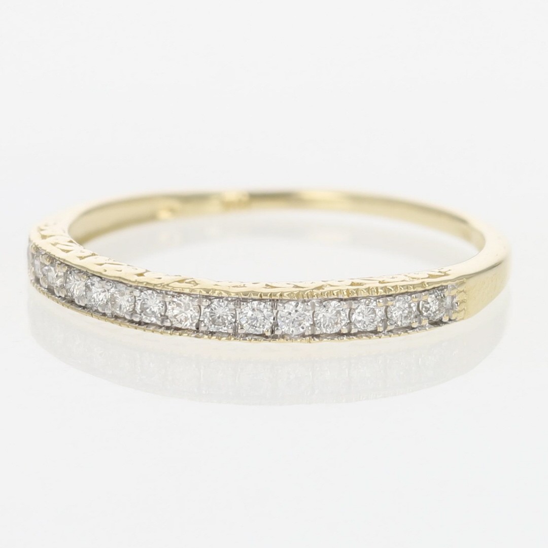 .20ctw Diamond Pavé Milgrain Scroll Wedding Band Ring 14k Yellow Gold Size 9