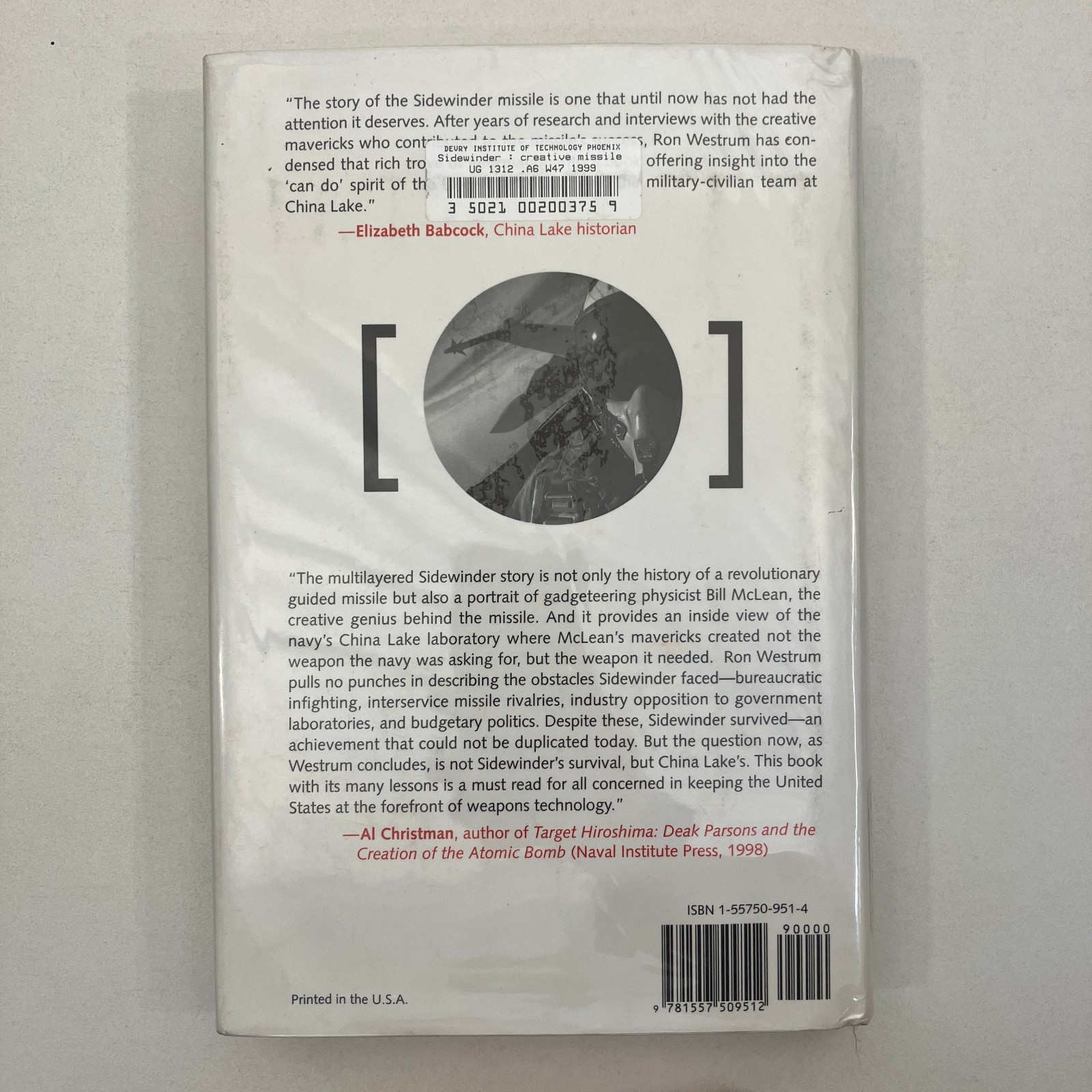 Ron Westrum Sidewinder 1st Printing 1999 Ex-Library HCDJ Naval Institute Press