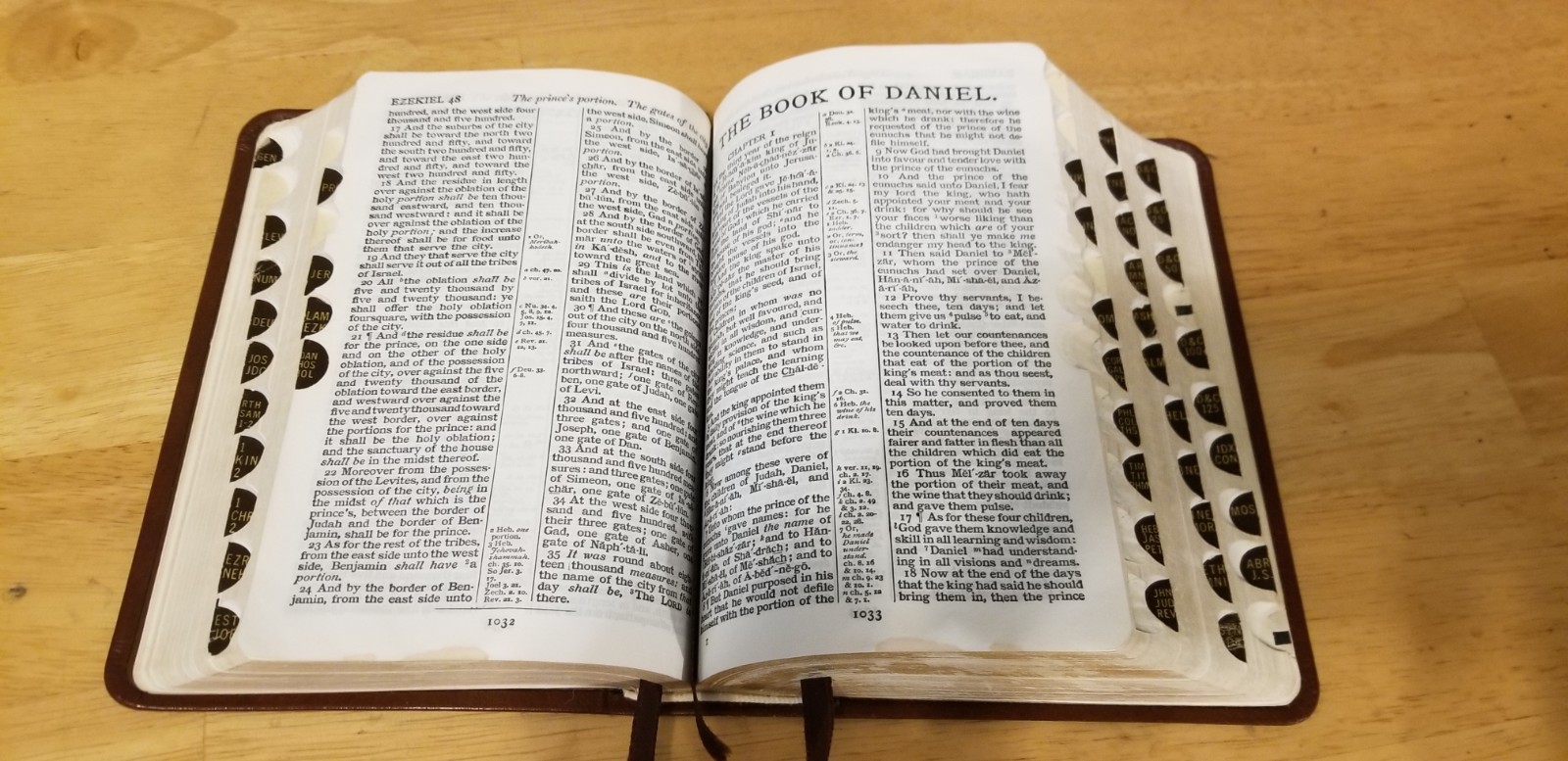 1977 LDS Quad Scriptures Holy Bible Book of Mormon Brown Leather Tabs 7” x 5”