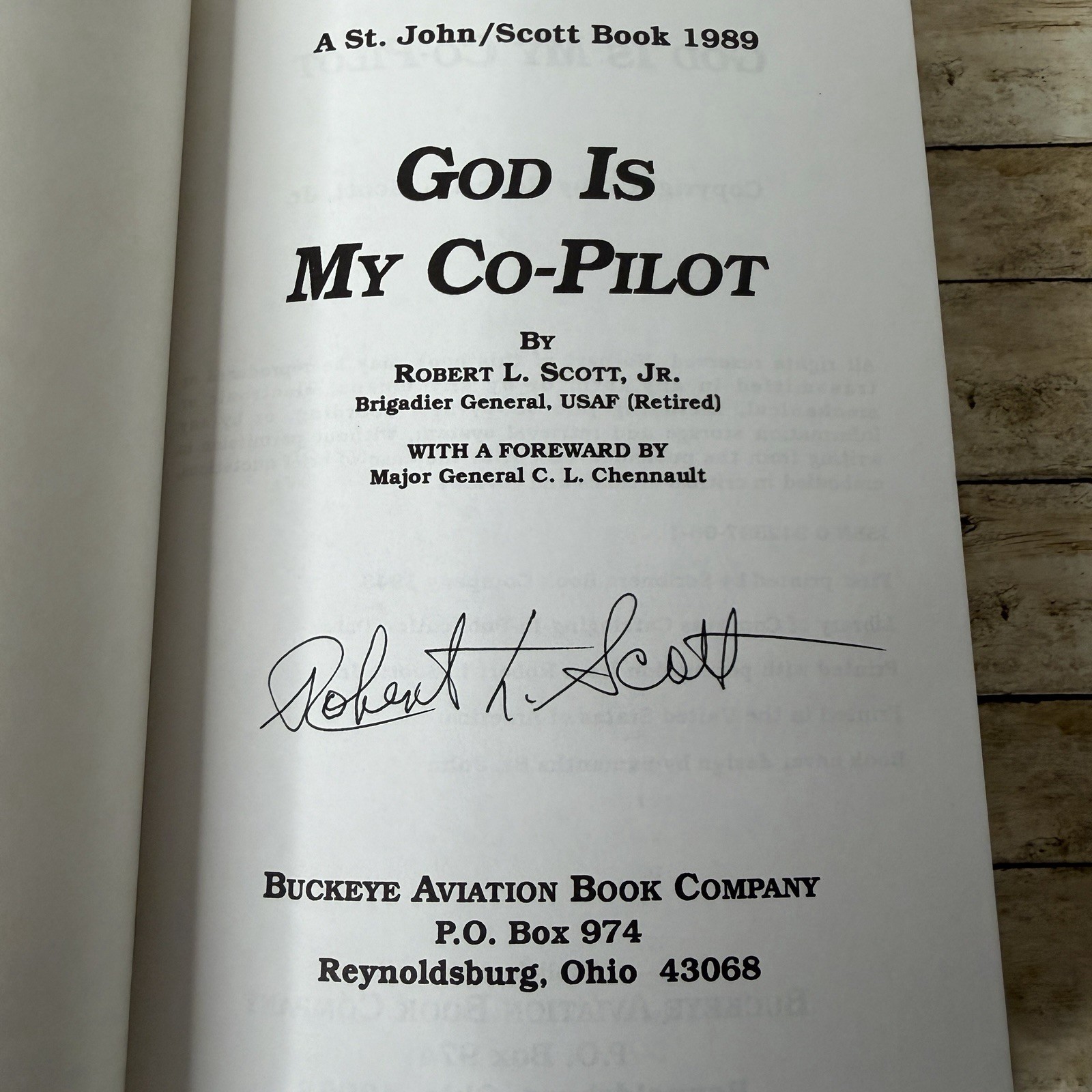 SIGNED God Is My Co-Pilot Robert L. Scott Air Force Aviation USAF World War II