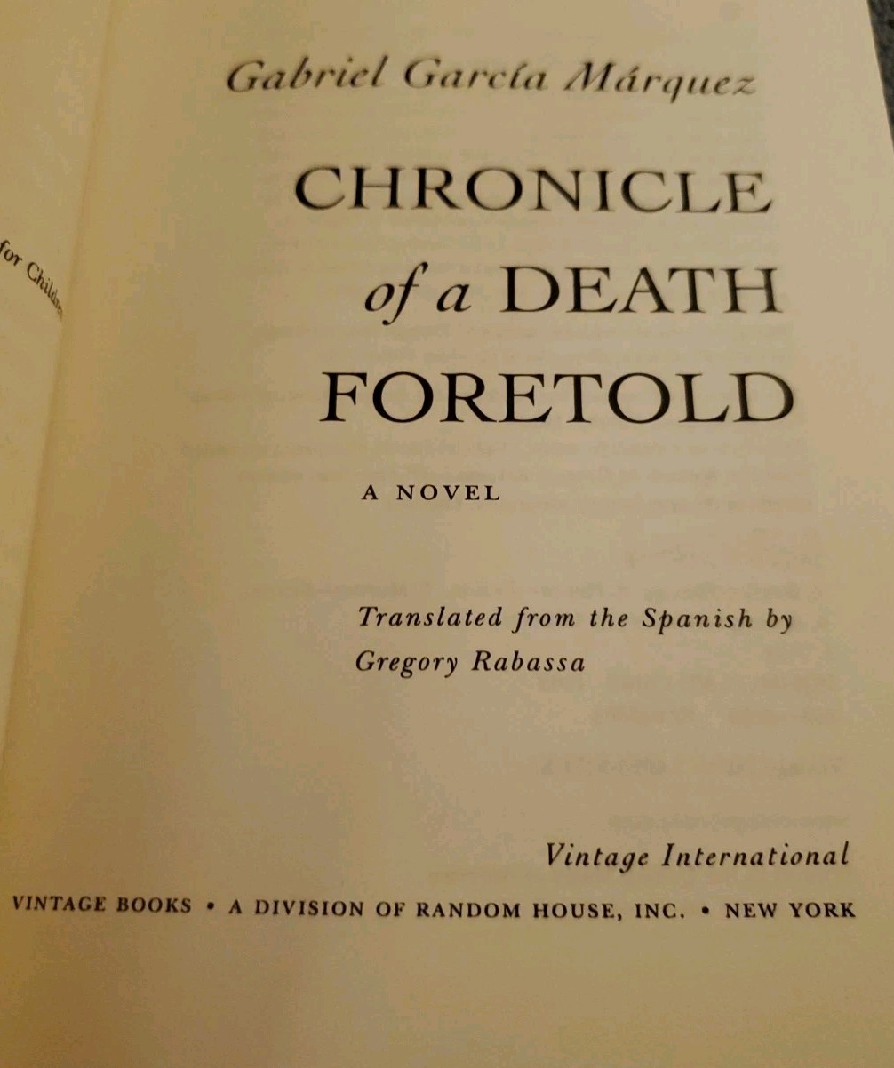 Gabriel García Márquez – Chronicle of a Death Foretold (Paperback)