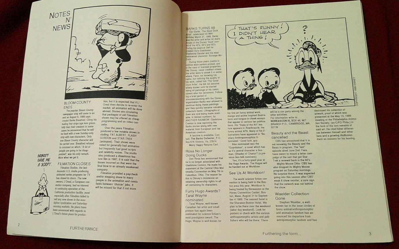 Furtherance issue 1 1989 first furry review magazine funny animal