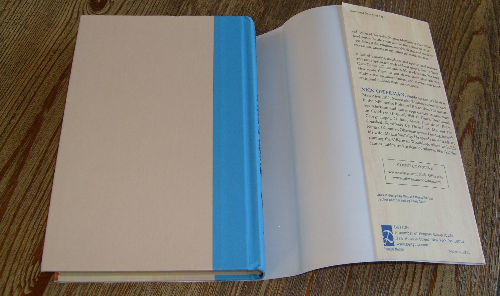 Paddle Your Own Canoe by Nick Offerman SIGNED 2014 Hardcover Delicious Living