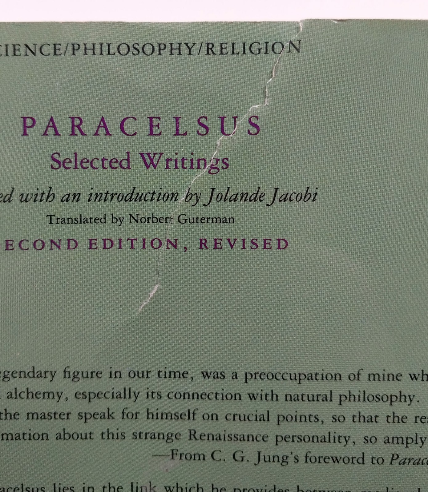 Paracelsus Selected Writings 2nd Edition Revised Paperback 1990 Jolande Jacobi