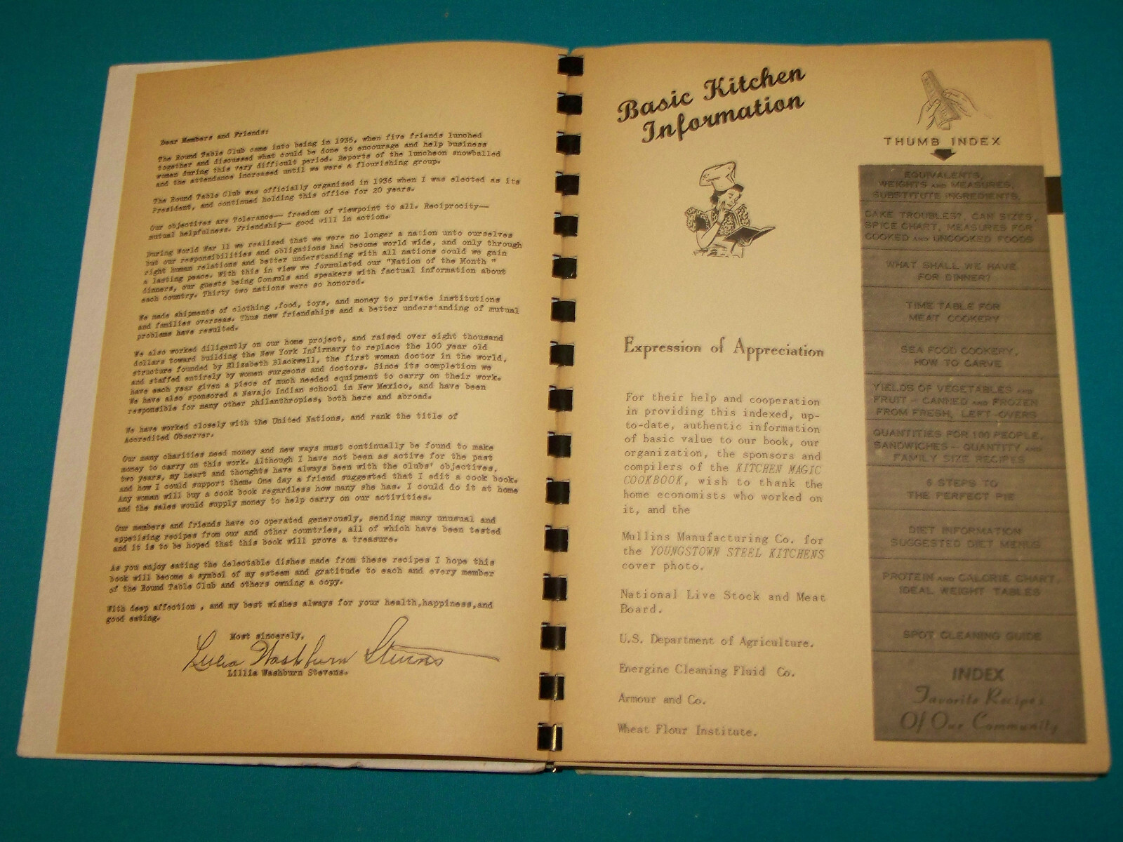 1957 Round Table Club Cook Book Flushing, Queens, New York NY
