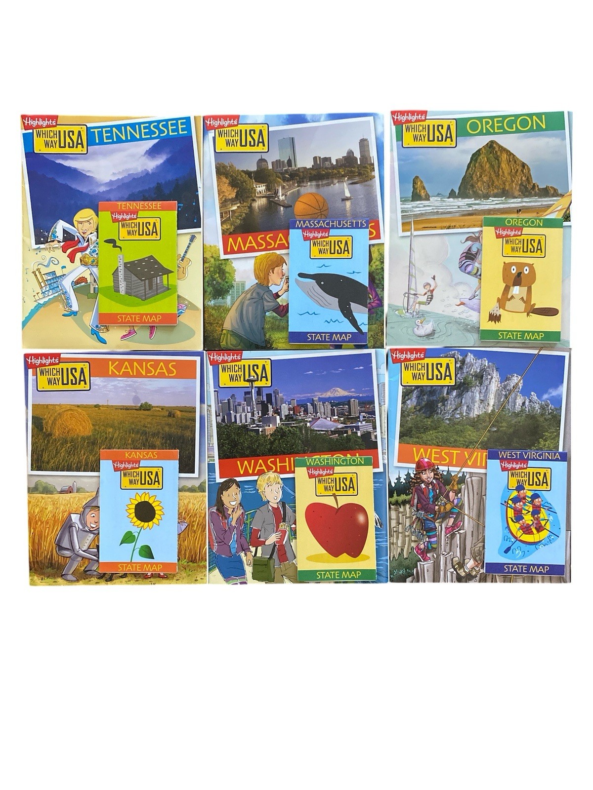 Lot/Bundle Of Which Way USA Maps & Activity Books Homeschooling