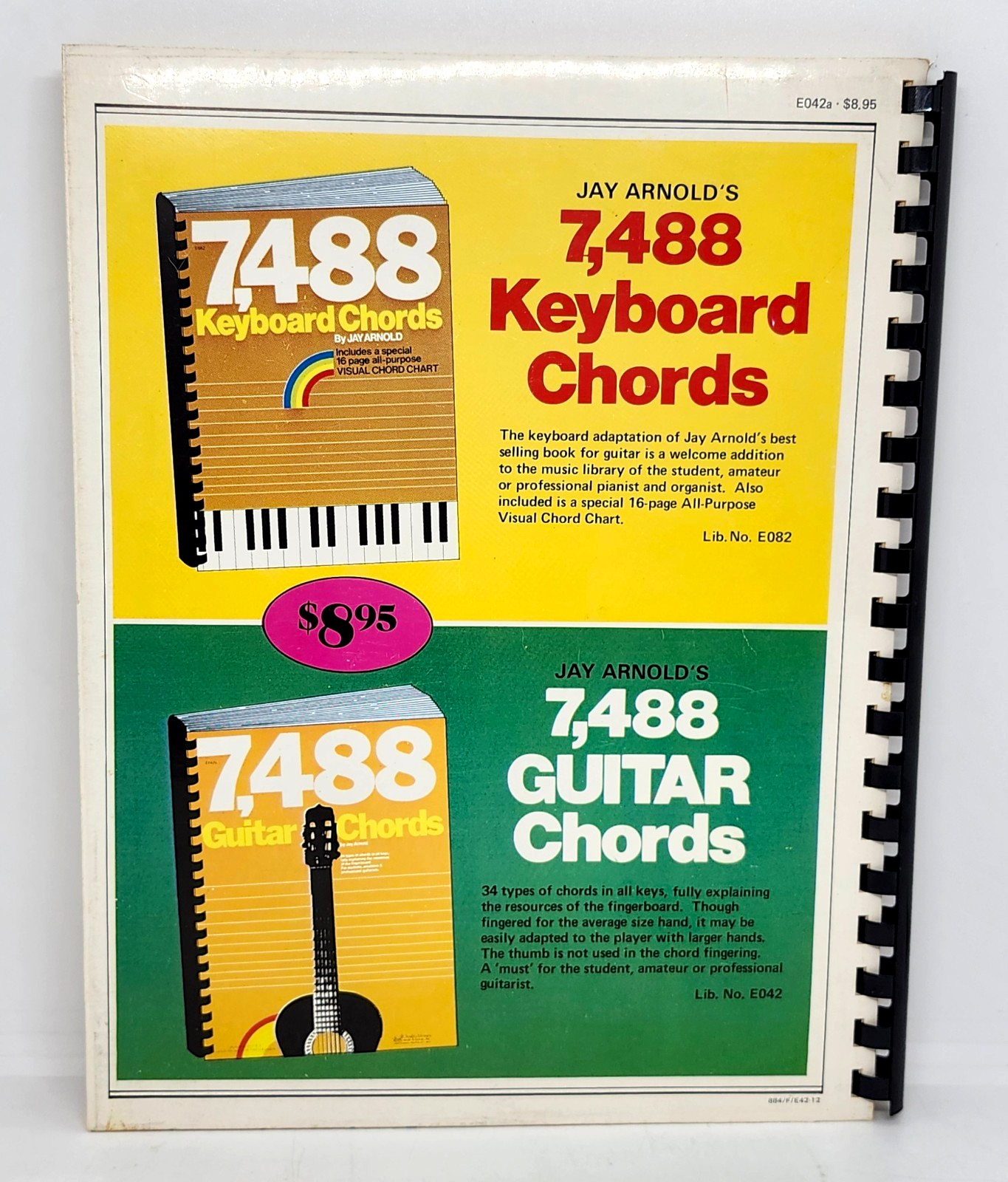 VTG 1984 7,488 GUITAR CHORDS SOFTCOVER BOOK WITH CHORD POSTER ~ JAY ARNOLD