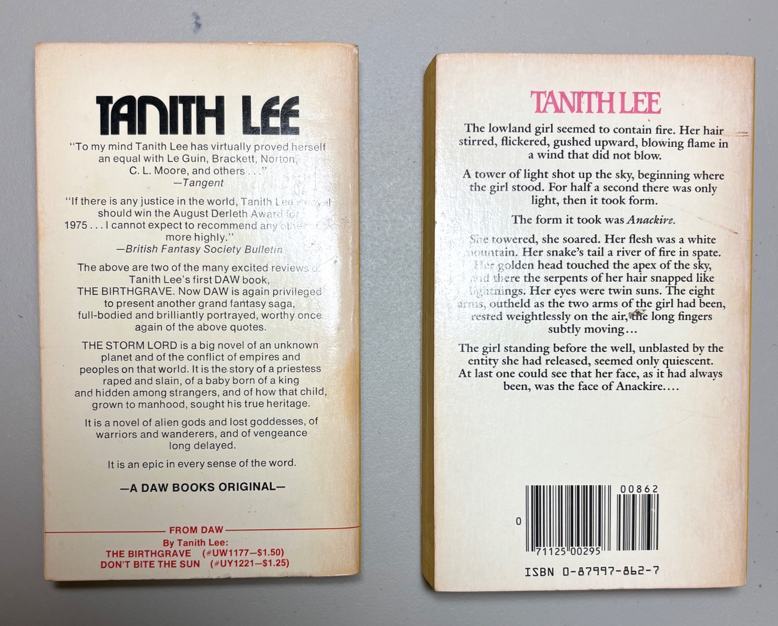The Storm Lord / Anackire – Tanith Lee, DAW PB First Printing 1976 & 1983