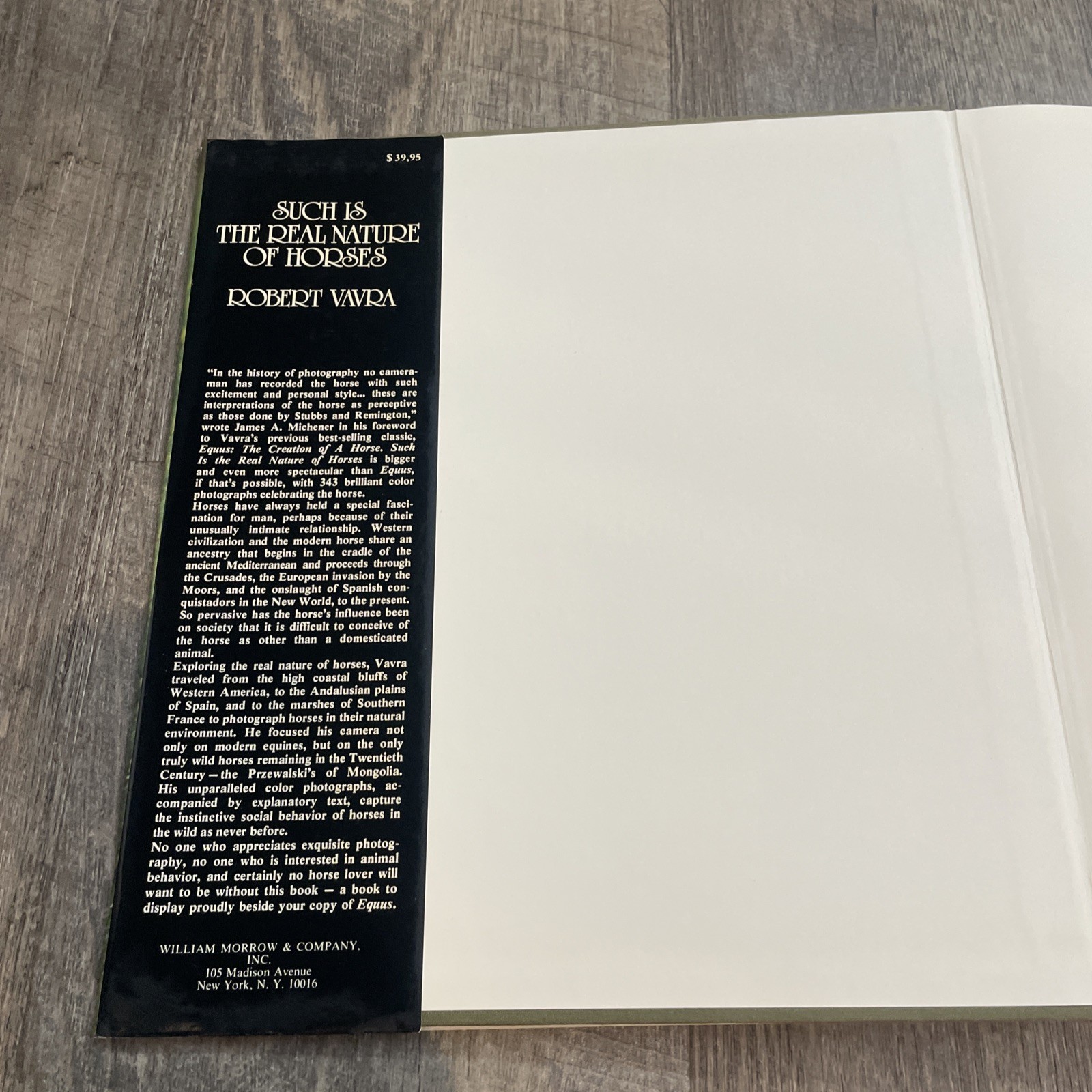 Such Is the Real Nature of Horses by Robert Vavra (1998, Hardcover/Dust Jacket)