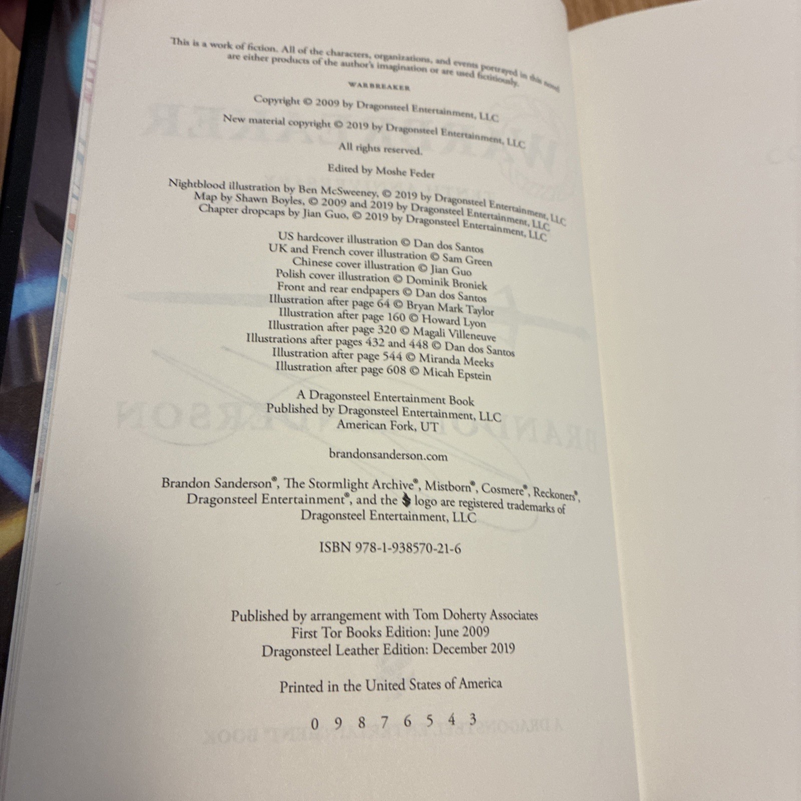 Warbreaker by Brandon Sanderson, SIGNED Dragonsteel Leatherbound Edition
