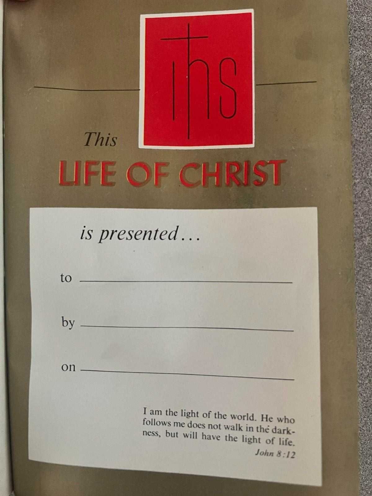 “The Life of Christ” Catholic 1954, Red Leather Binding, Gold Gilded Page Edges